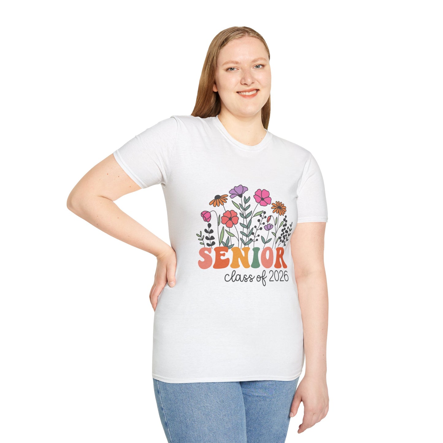 Senior Class of 2026 Floral T-Shirt, Graduation Gift, Unisex Tee, Senior's Apparel, College Bound Shirt