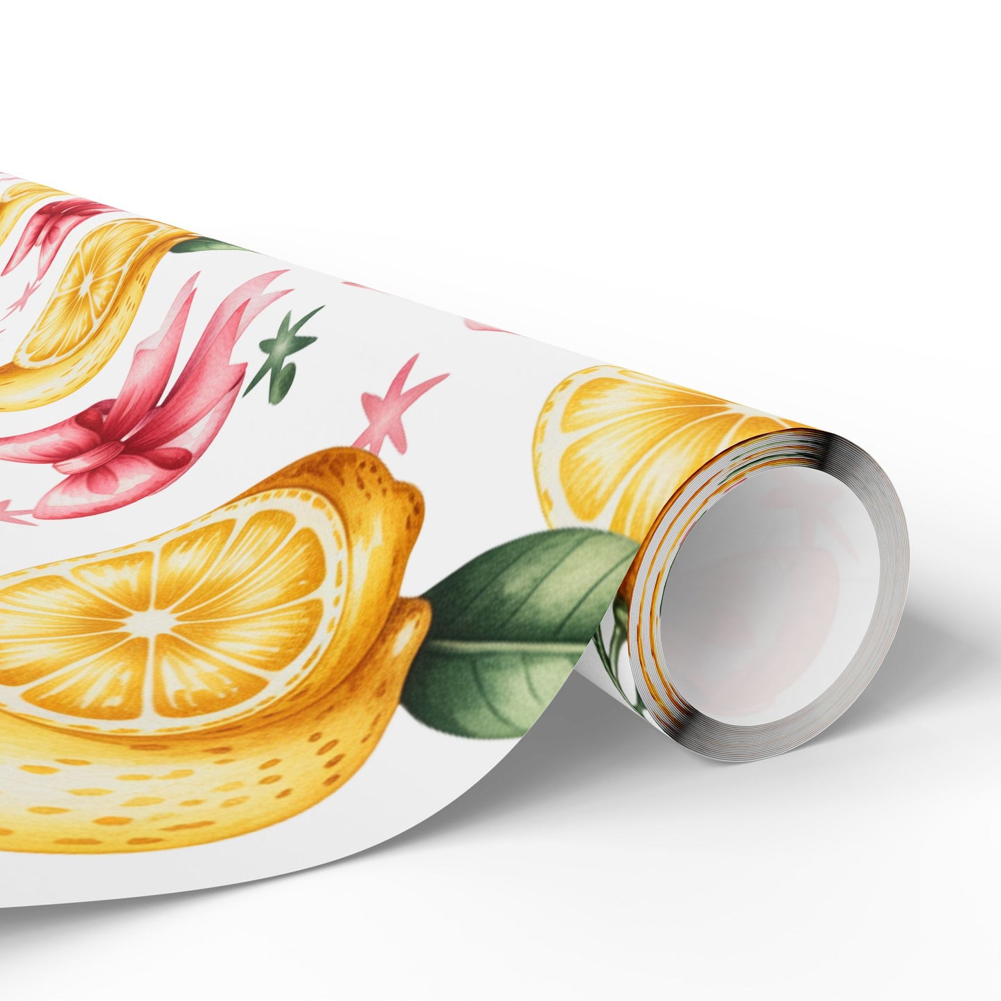 Citrus-Inspired Gift Wrap Roll, Fresh Lemon Wrapping Paper for Birthdays, Weddings, Baby Showers, Eco-Friendly Gift Wrapping