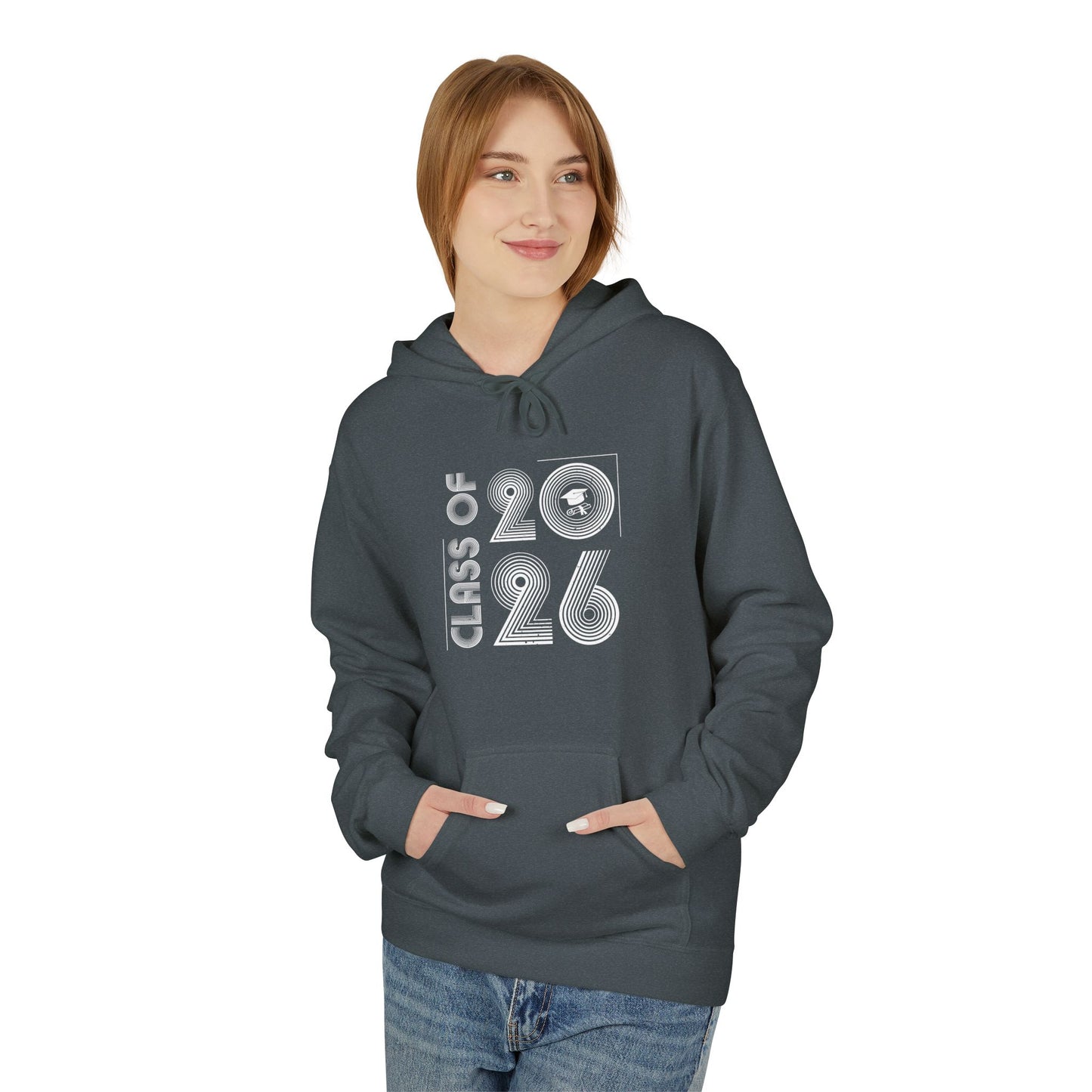 Class of 2026 Unisex Midweight Fleece Hoodie, Graduation Gift, Cozy Sweatshirt for Students, Trendy Class Hoodie, Casual Wear