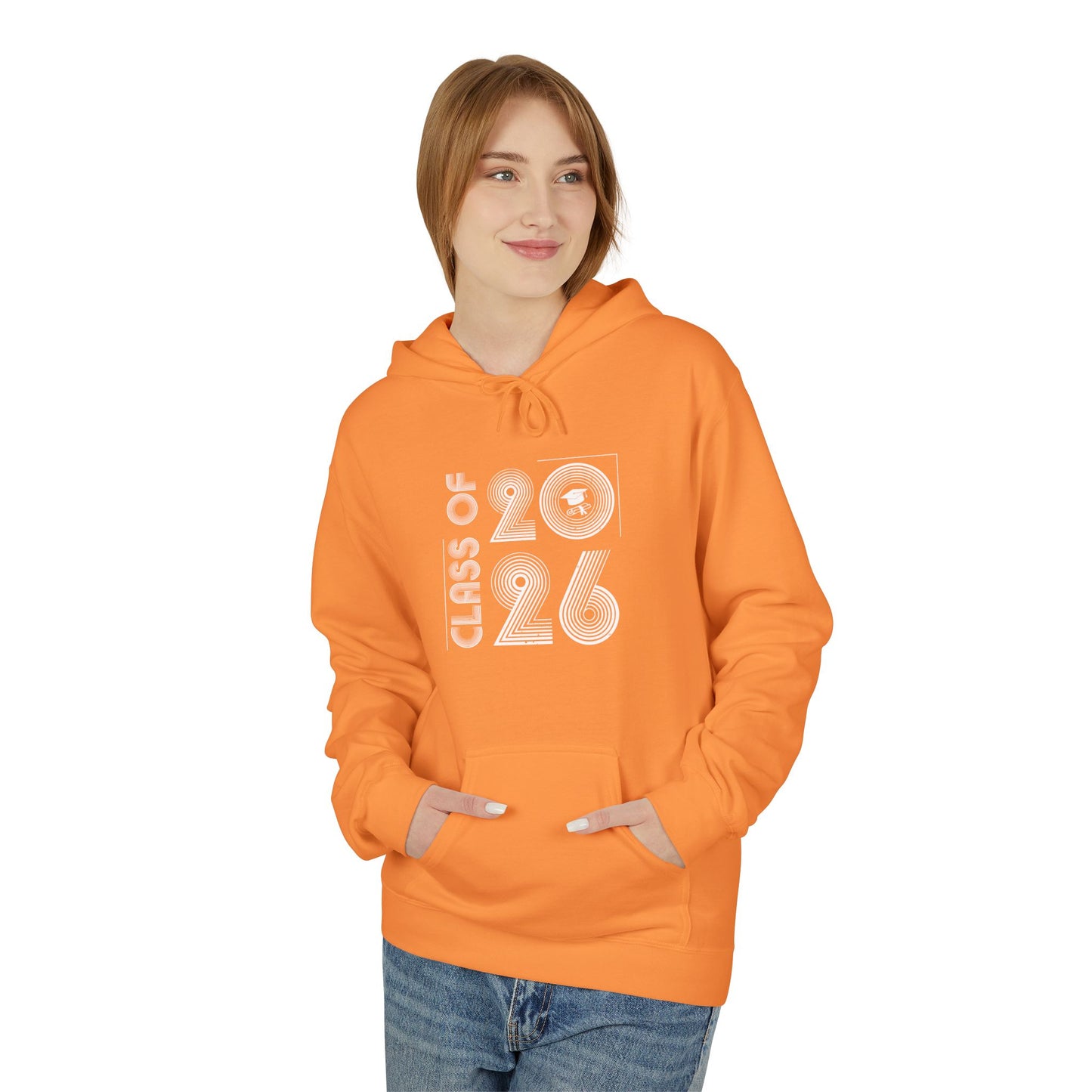 Class of 2026 Unisex Midweight Fleece Hoodie, Graduation Gift, Cozy Sweatshirt for Students, Trendy Class Hoodie, Casual Wear
