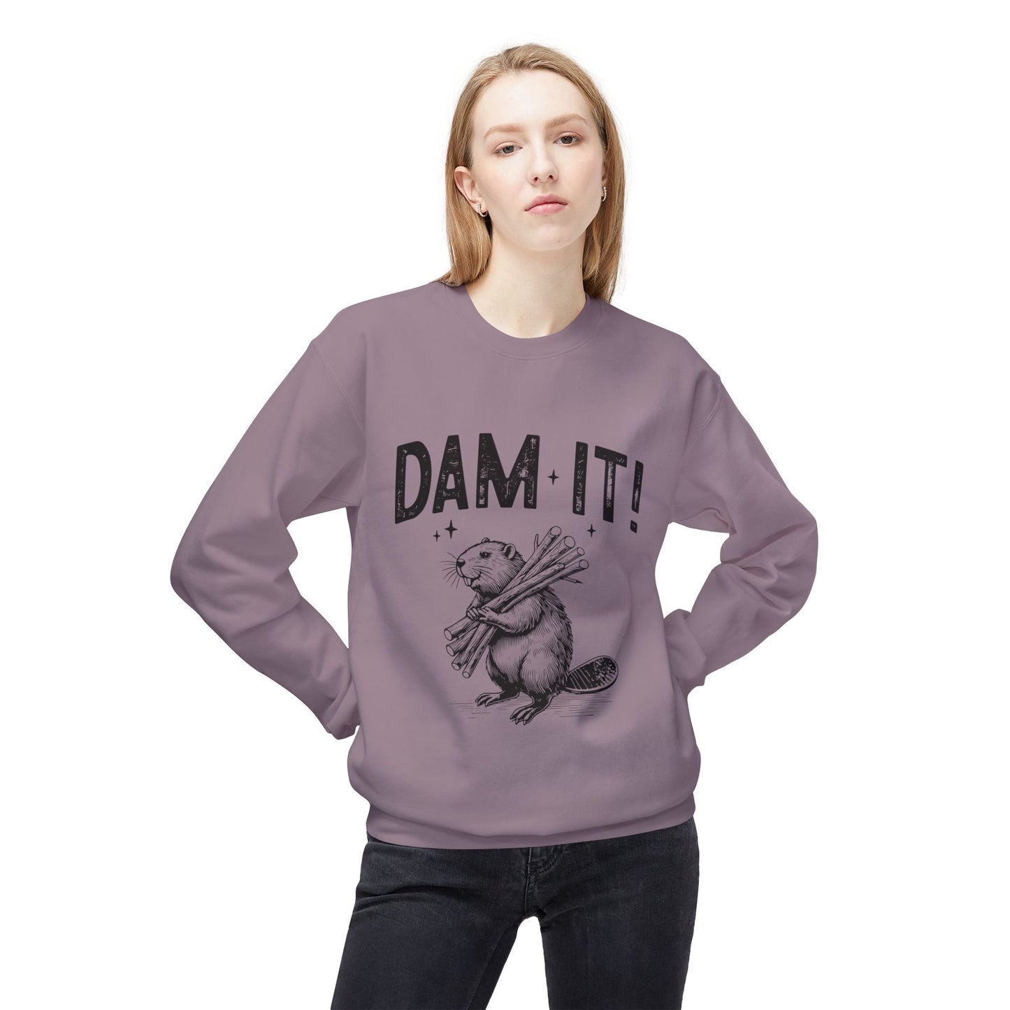 Dam It -Fleece Crewneck Sweatshirt