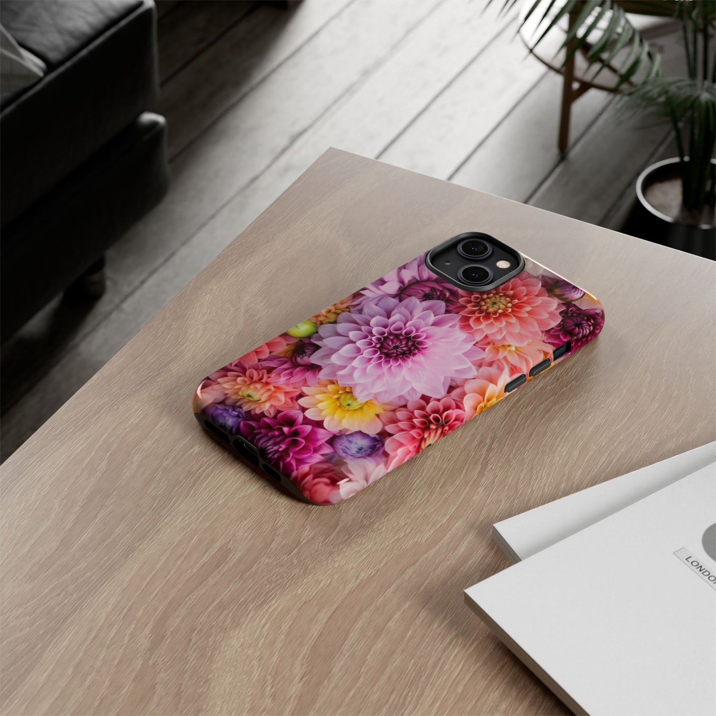 Floral iPhone Case, Tough Floral Phone Cover, Flower Pattern Case, Spring Design, Gift for Her, Durable Phone Accessory