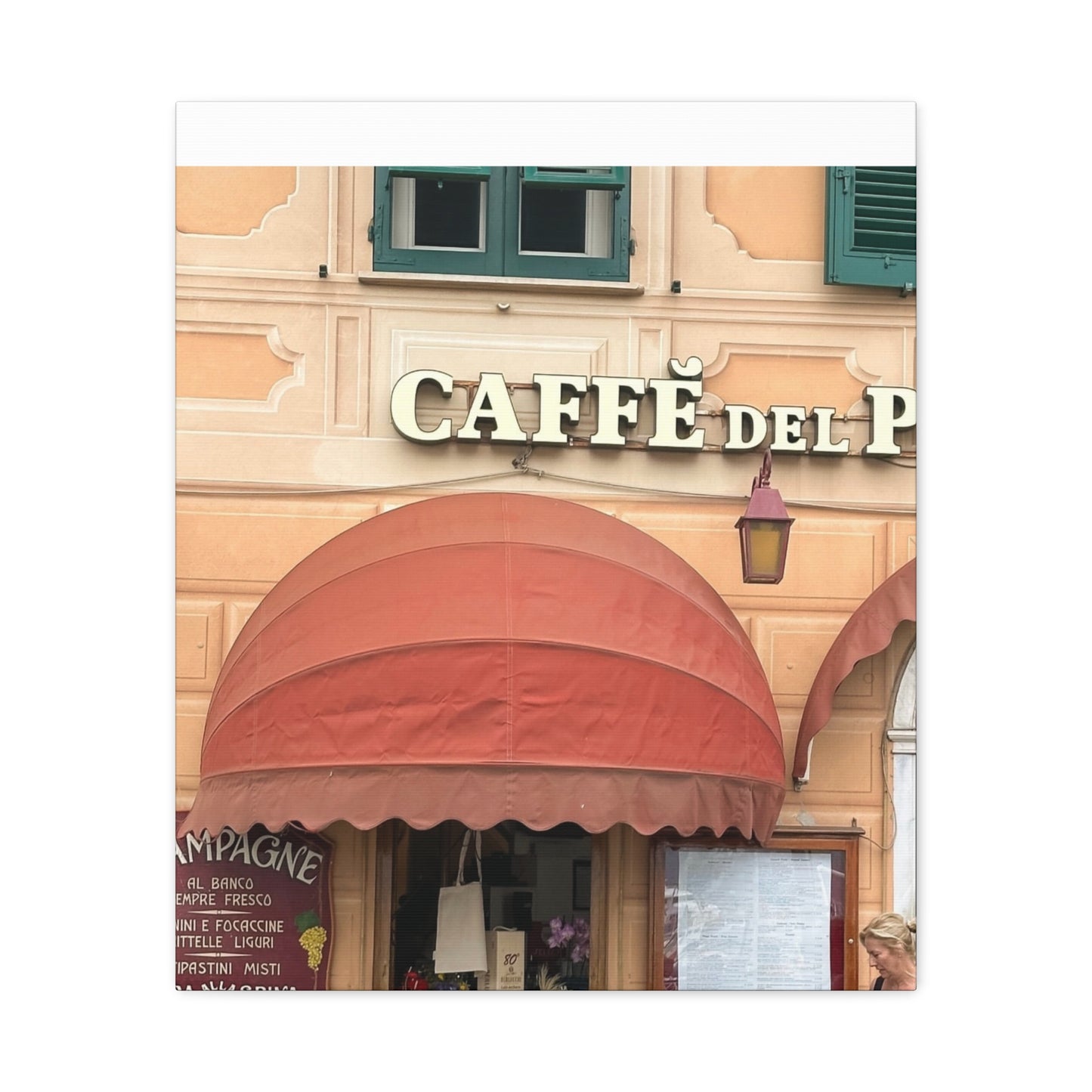 Caffe Front Matte Canvas Wall Art, Chic Home Decor, Café Vibes, Event Wall Display, Gift for Coffee Lovers, Interior Design Accent