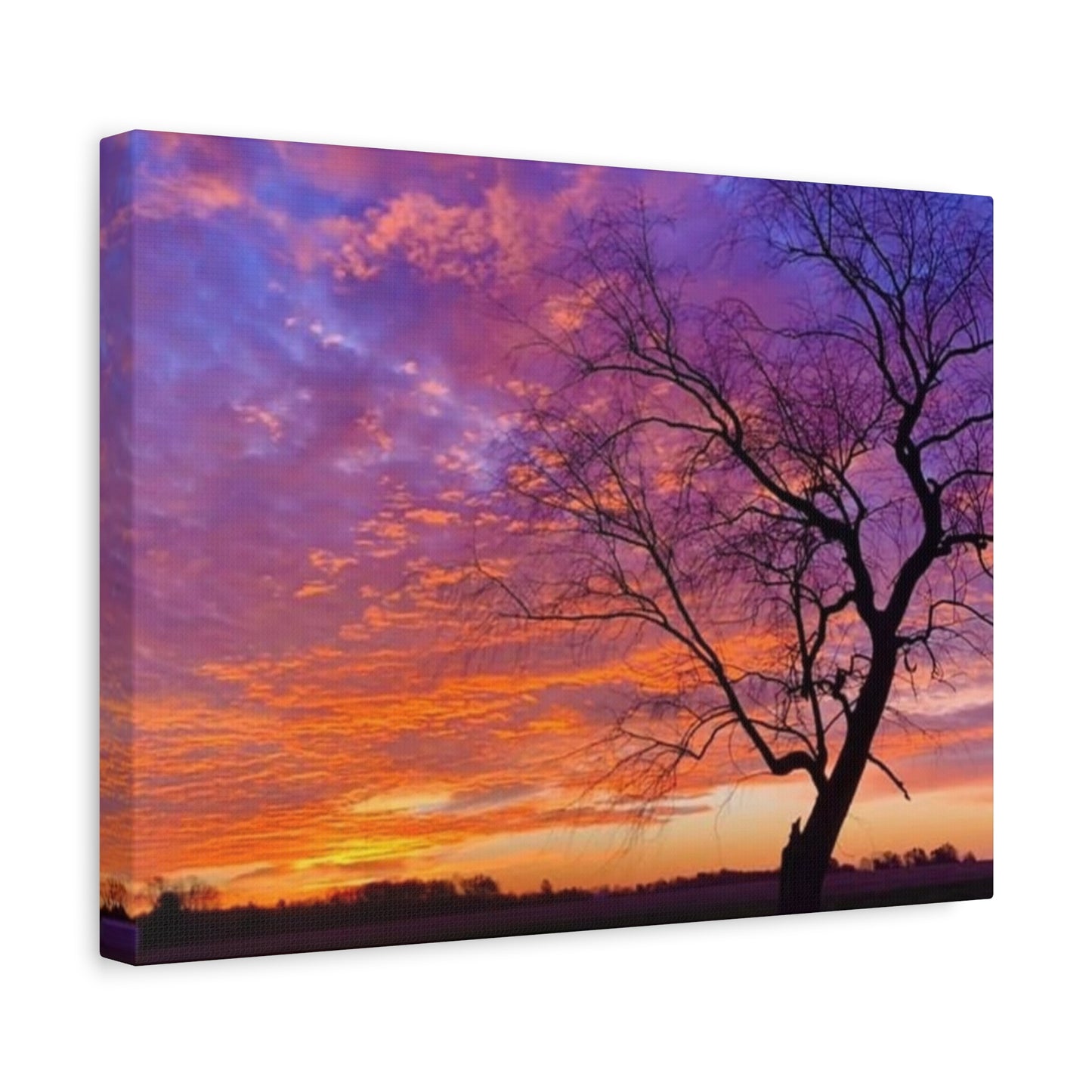 Sunset Landscape Wall Art, Canvas Print, Nature Decor, Purple Sky Home Decor, Gift for Art Lovers