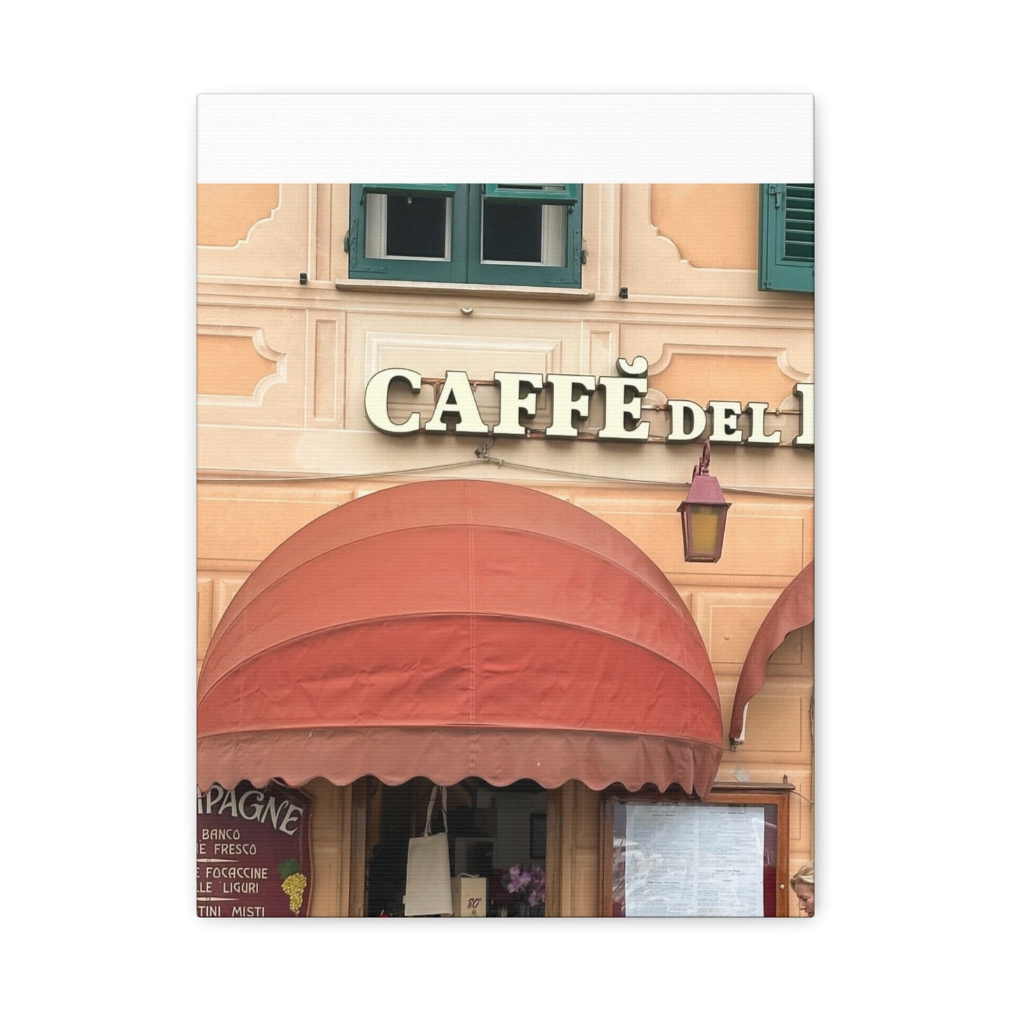 Caffe Front Matte Canvas Wall Art, Chic Home Decor, Café Vibes, Event Wall Display, Gift for Coffee Lovers, Interior Design Accent