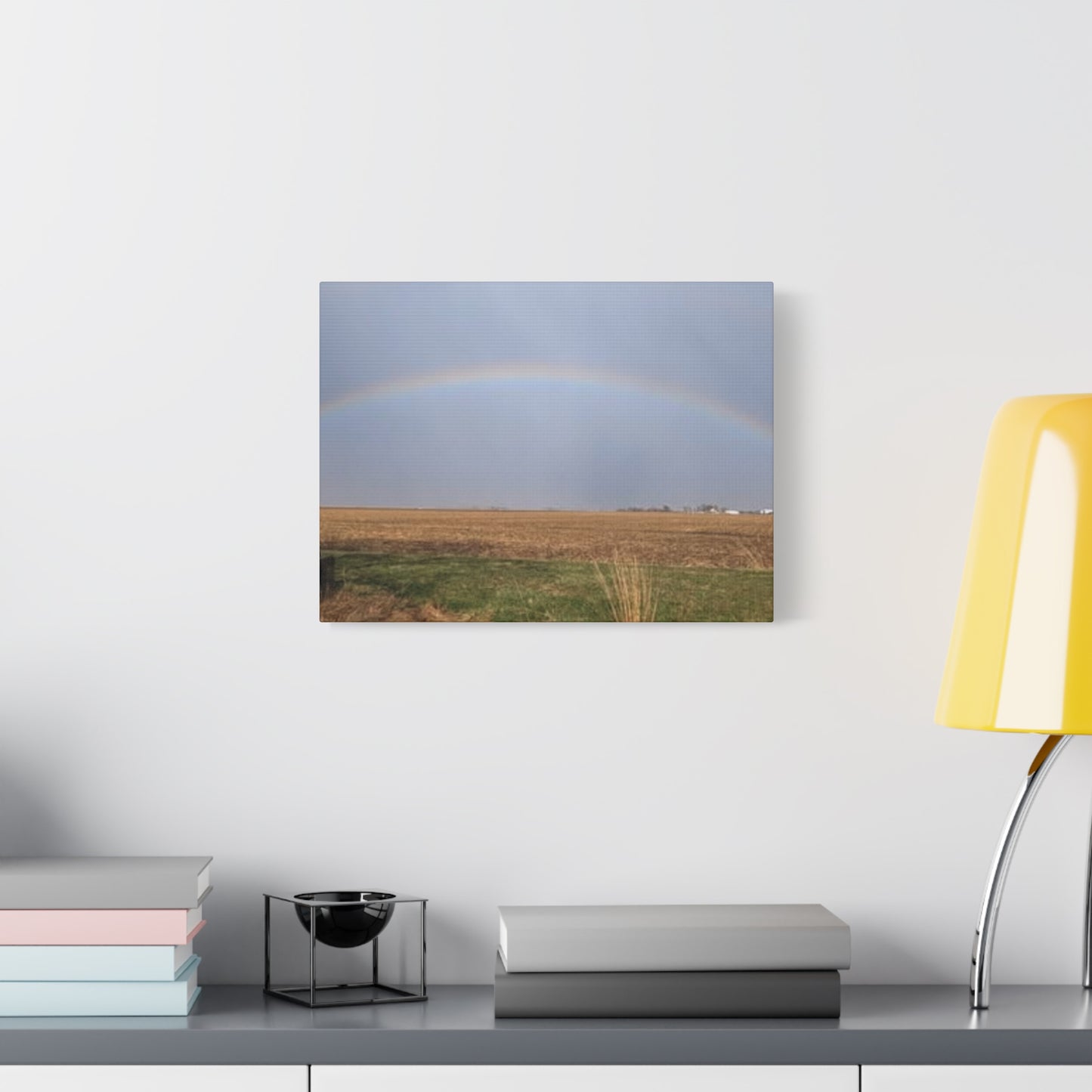 Rainbow Landscape Canvas Print, Inspirational Home Decor, Gift for Nature Lovers, Modern Wall Art, Farmhouse Style, Rainbow Art