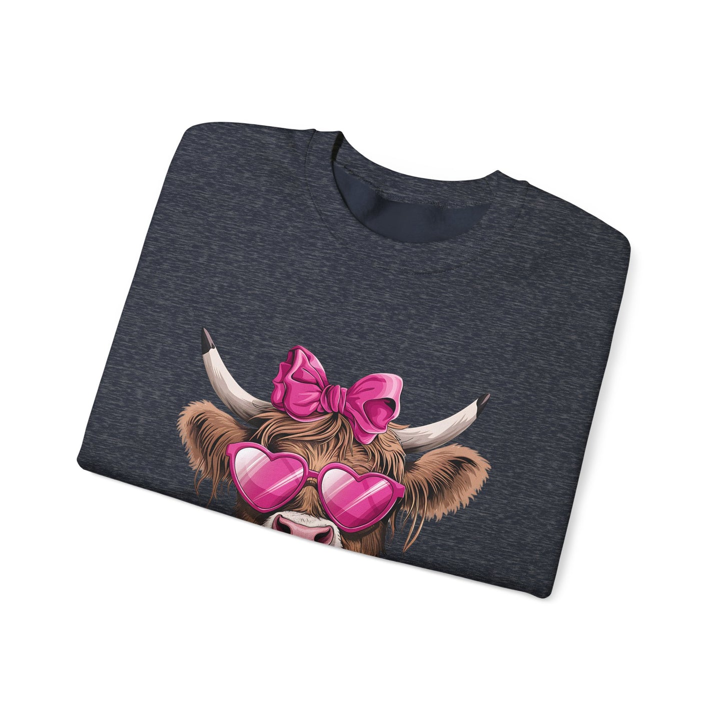 Lollipop Highland Cow with Bow™ Crewneck Sweatshirt