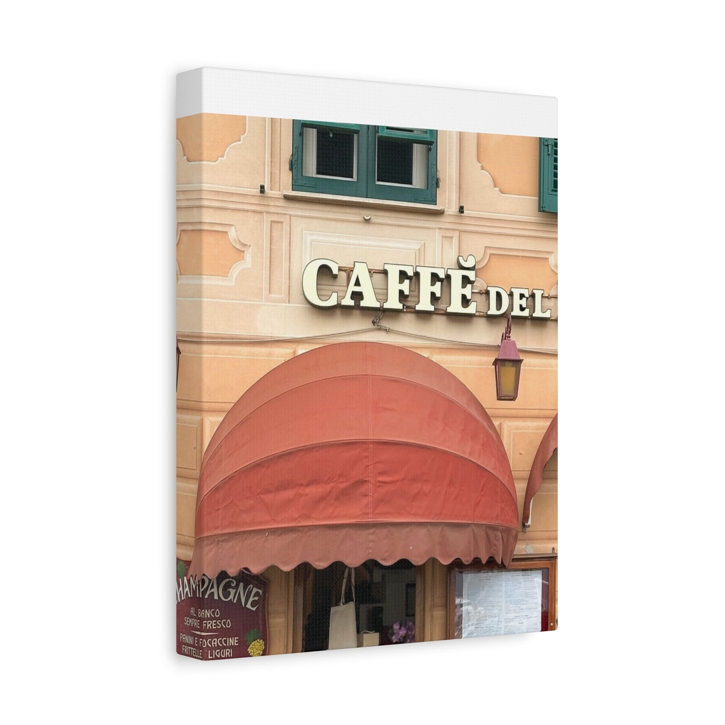Caffe Front Matte Canvas Wall Art, Chic Home Decor, Café Vibes, Event Wall Display, Gift for Coffee Lovers, Interior Design Accent