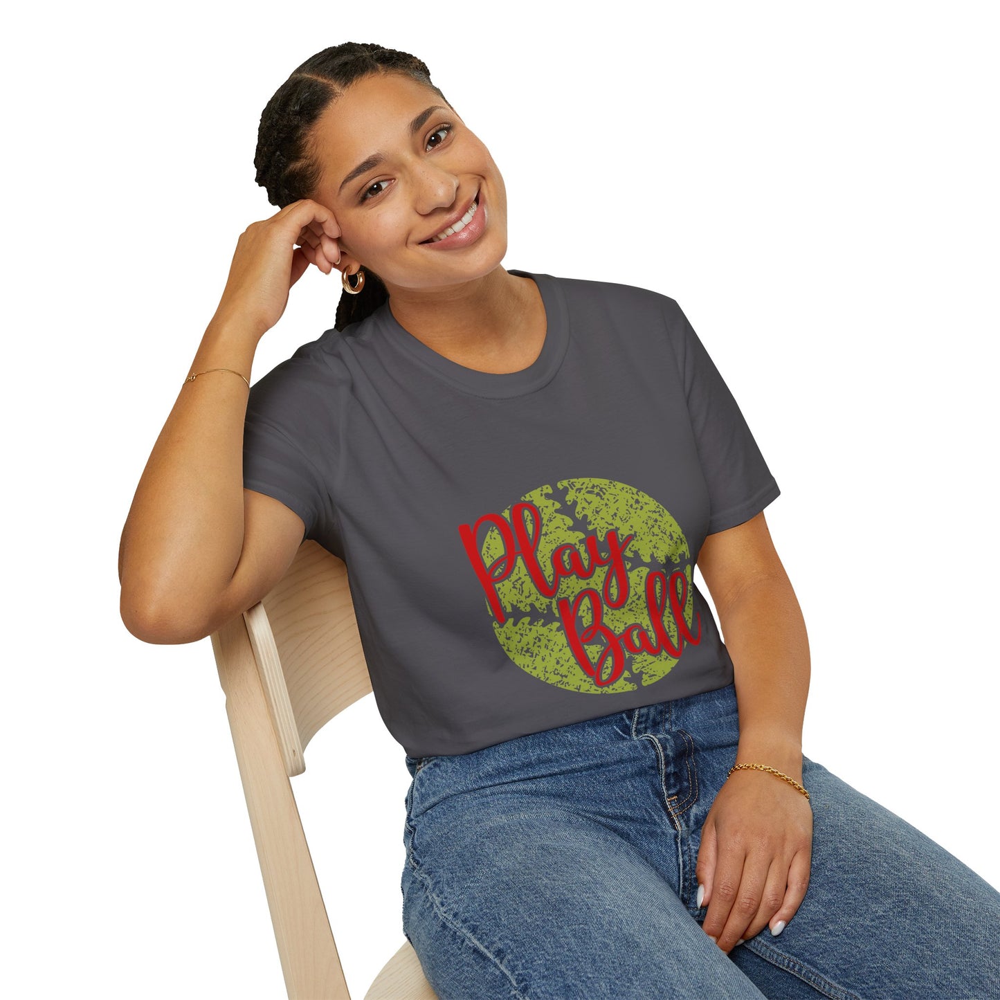 Play Ball Unisex Softstyle T-Shirt, Sporty Tee, Gift for Baseball Fans, Casual Wear, Team Spirit Apparel, Summer Outfit
