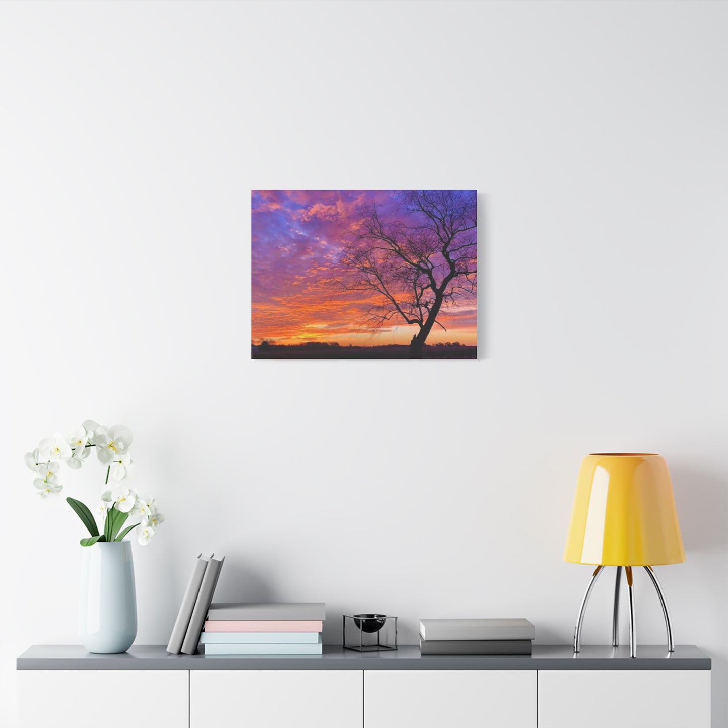Sunset Landscape Wall Art, Canvas Print, Nature Decor, Purple Sky Home Decor, Gift for Art Lovers