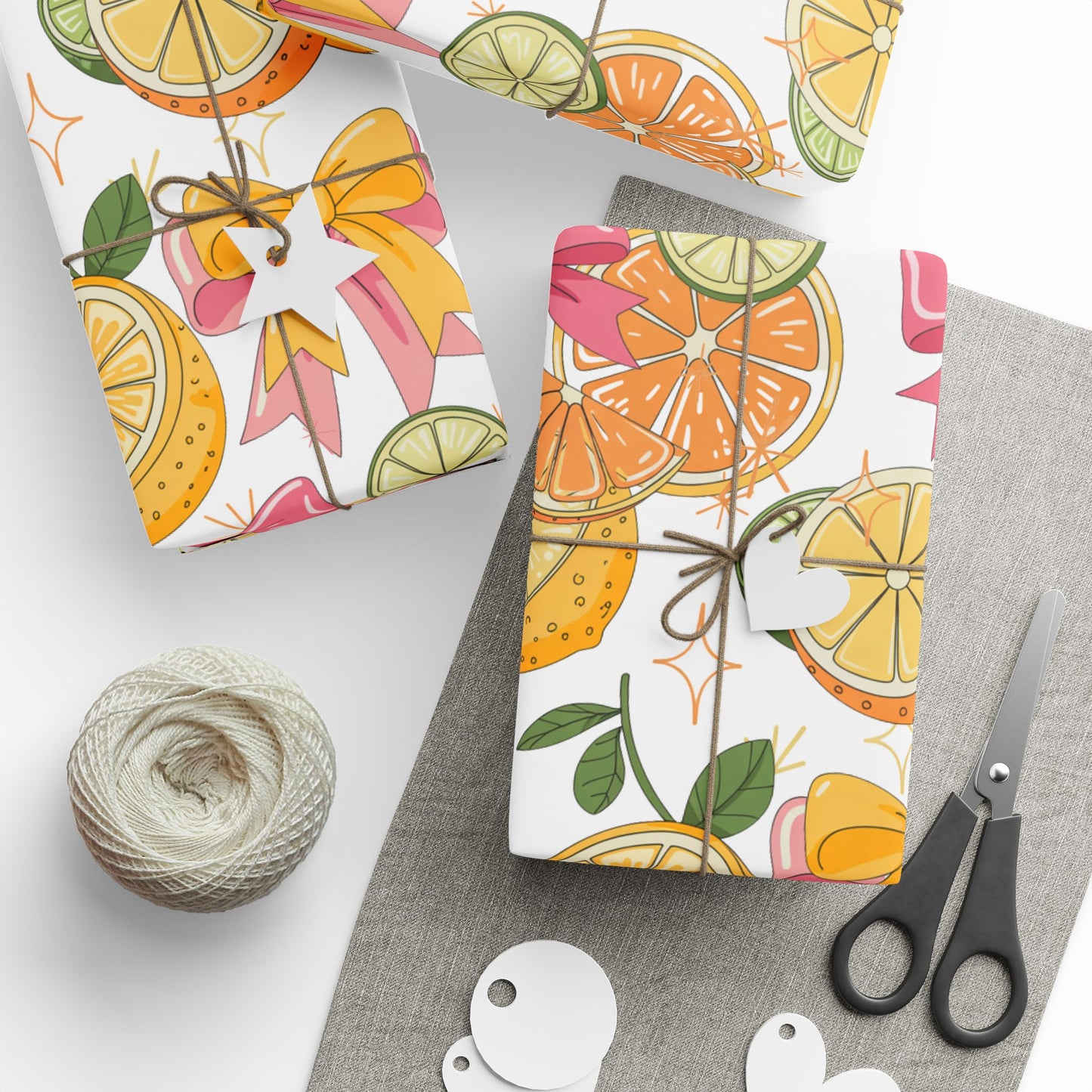 Vibrant Citrus Wrapping Paper, Colorful Gift Wrap, Holiday Decor, Celebration Wrap, Party Supplies, Crafting Paper