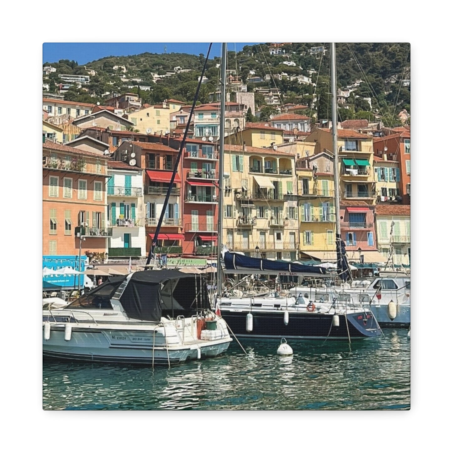 Italy Nautical Canvas Wall Art, Coastal Home Decor, Marina Print, Beach Decor, Nautical Gift, Coastal Living Decoration