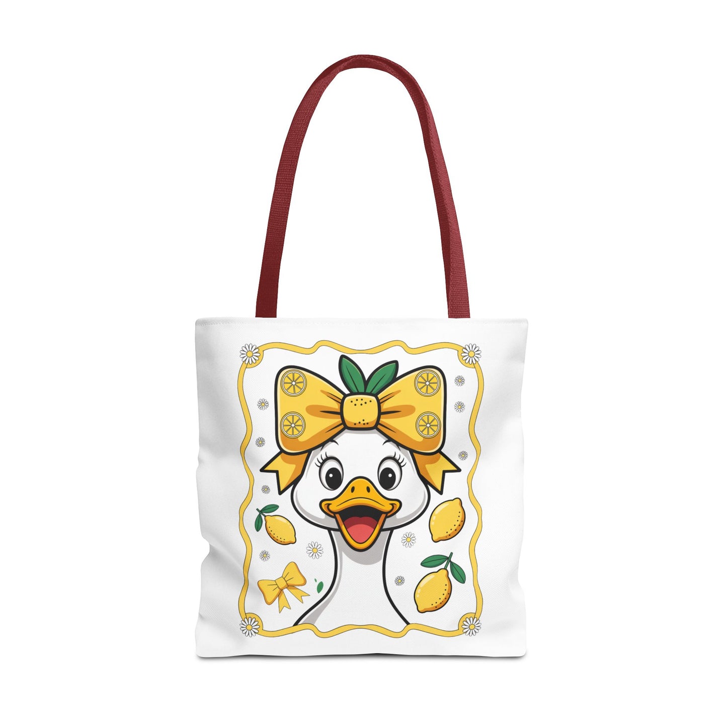Lemon-Themed Tote Bag, Cute Duck Design Tote, Summer Accessory, Gift for Her, Reusable Shopping Bag, Fun and Functional