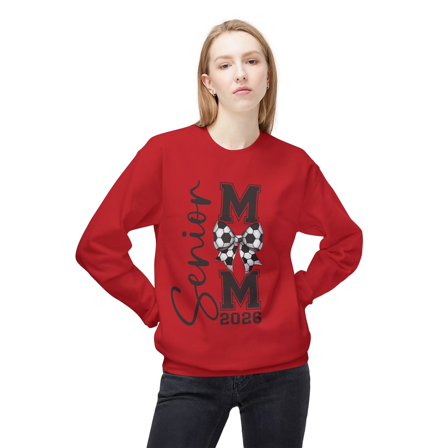 Senior Soccer Mom 2026Crewneck Sweatshirt | Unisex Fleece Pullover |