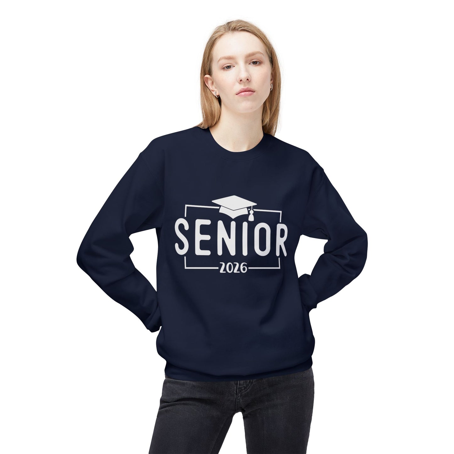 Senior 2026 Fleece Crewneck Sweatshirt - Perfect for Graduation, Class of 2026, Cozy Gift for Graduates, Unisex Crew Sweatshirt, Casual Wear