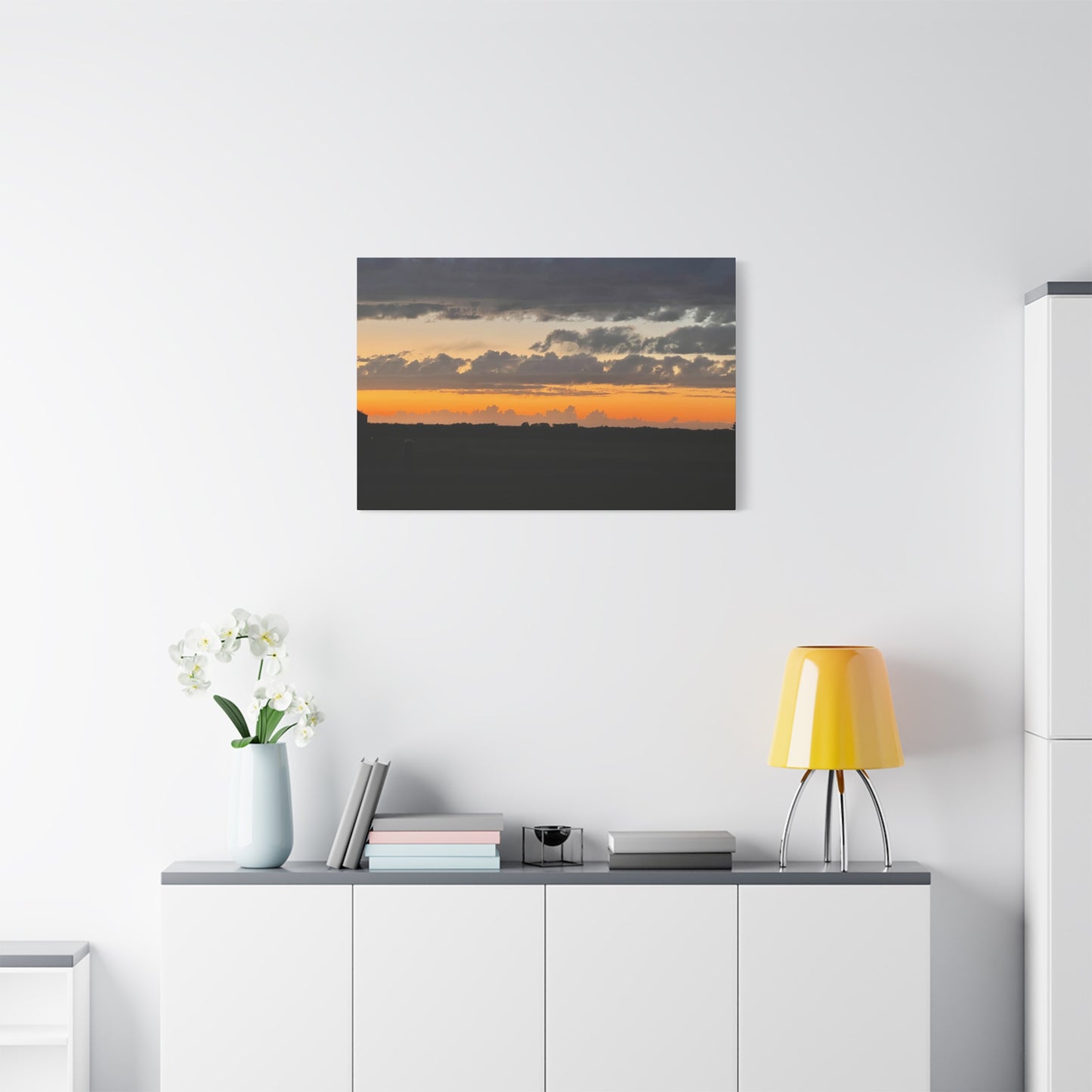 Sunset Canvas Art Print, Wall Decor for Home, Gift for Nature Lovers, Modern Art, Vibrant Landscape, Living Room Decor