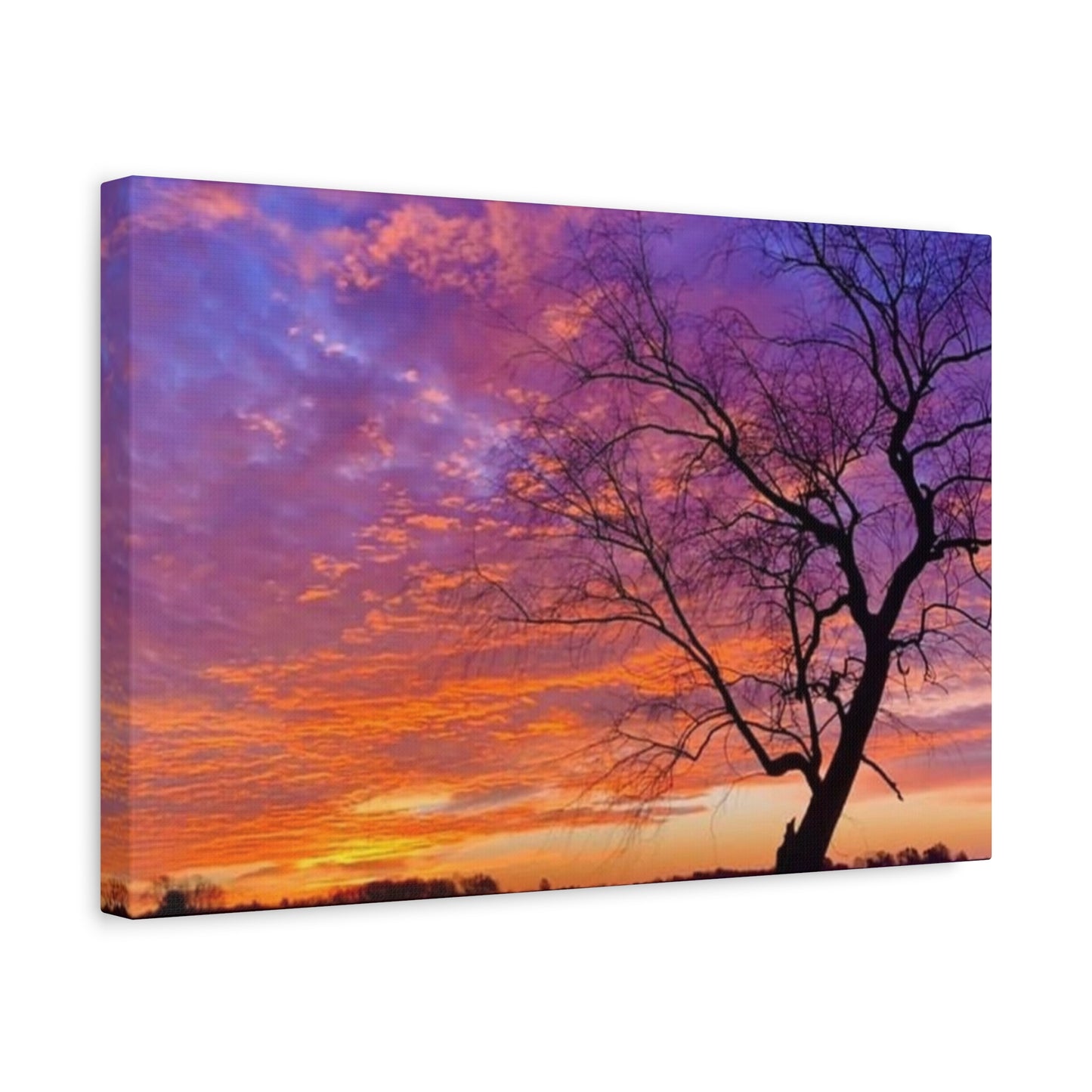 Sunset Landscape Wall Art, Canvas Print, Nature Decor, Purple Sky Home Decor, Gift for Art Lovers