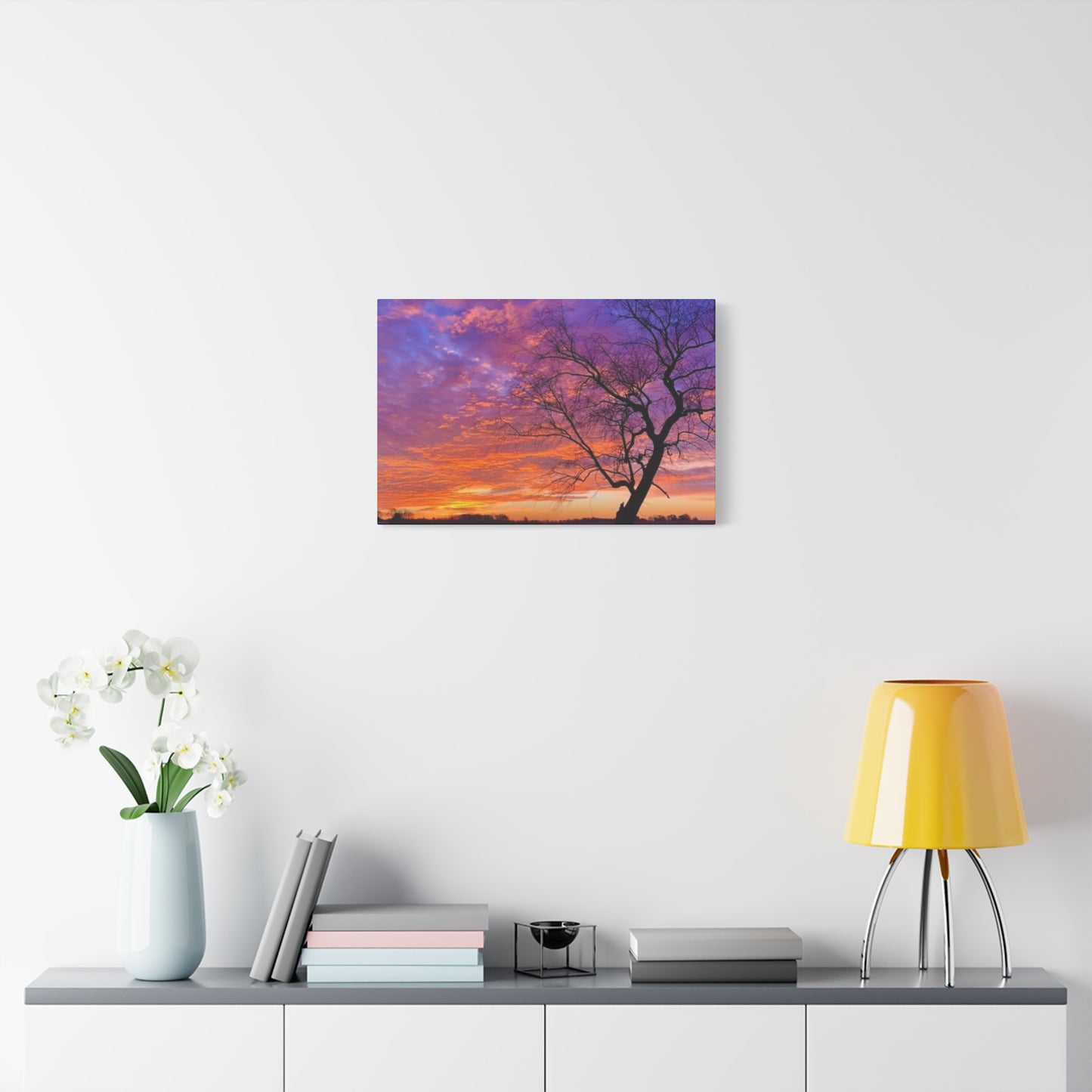 Sunset Landscape Wall Art, Canvas Print, Nature Decor, Purple Sky Home Decor, Gift for Art Lovers