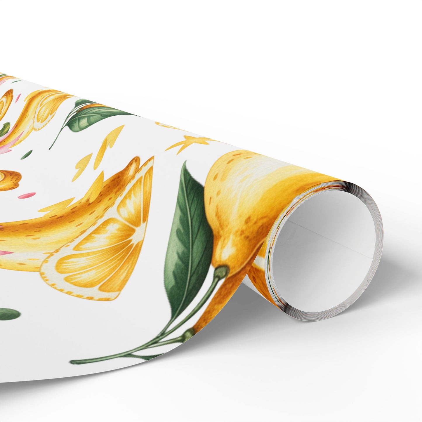 Citrus-Inspired Gift Wrap Roll, Fresh Lemon Wrapping Paper for Birthdays, Weddings, Baby Showers, Eco-Friendly Gift Wrapping