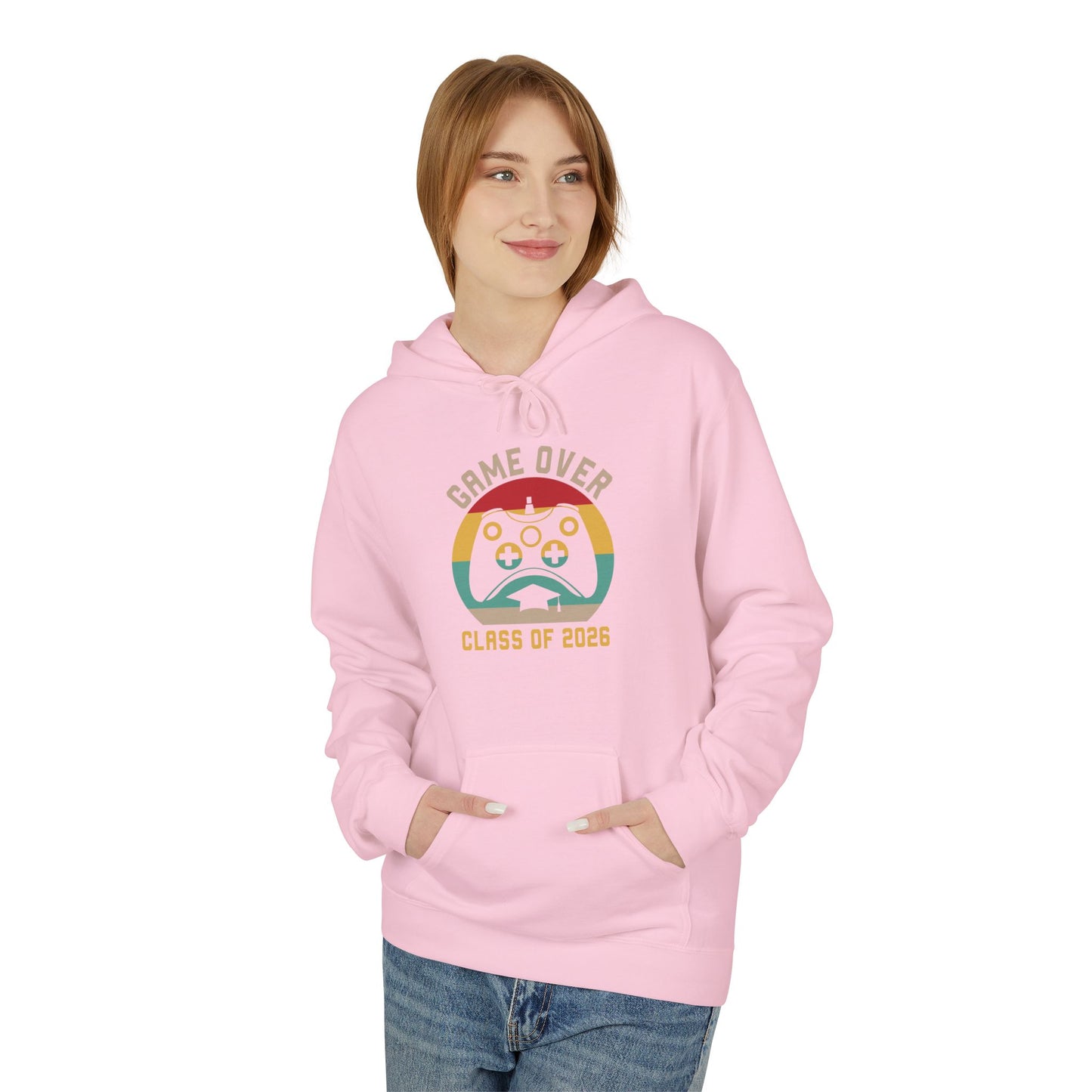 Game Over Class of 2026 Hoodie - Unisex Softstyle Fleece | Graduation Gift, Gamer Apparel, Cozy Sweatshirt, Casual Wear
