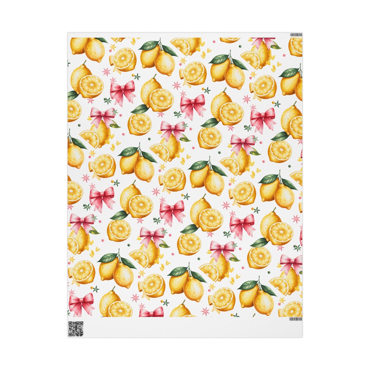 Citrus-Inspired Gift Wrap Roll, Fresh Lemon Wrapping Paper for Birthdays, Weddings, Baby Showers, Eco-Friendly Gift Wrapping