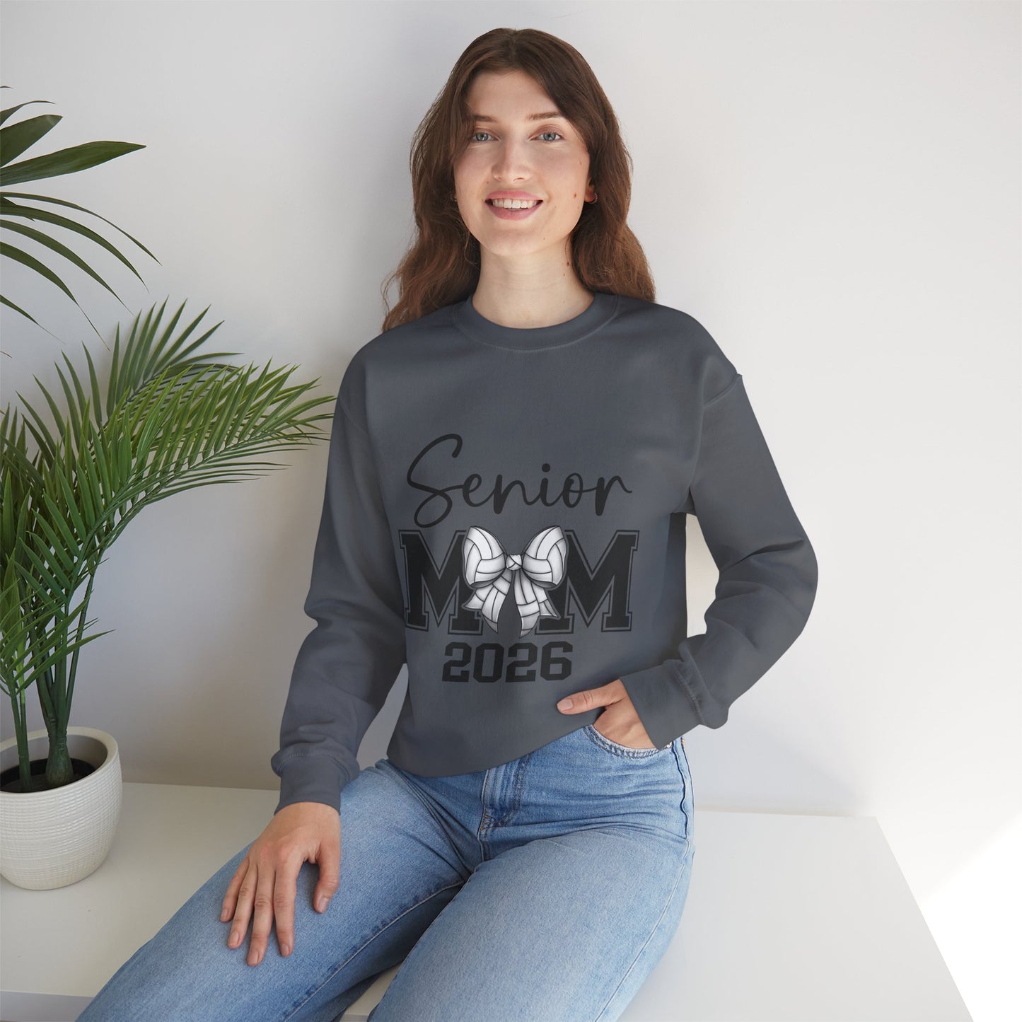 Senior Volleyball Mom 2026 Crewneck Sweatshirt