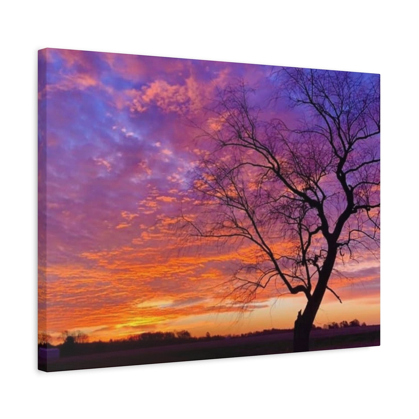 Sunset Landscape Wall Art, Canvas Print, Nature Decor, Purple Sky Home Decor, Gift for Art Lovers