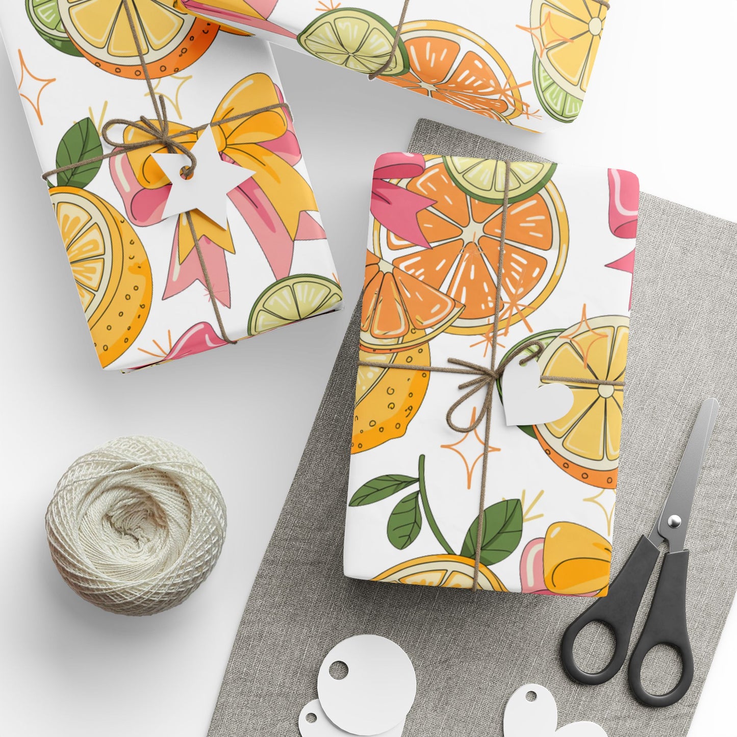 Vibrant Citrus Wrapping Paper, Colorful Gift Wrap, Holiday Decor, Celebration Wrap, Party Supplies, Crafting Paper