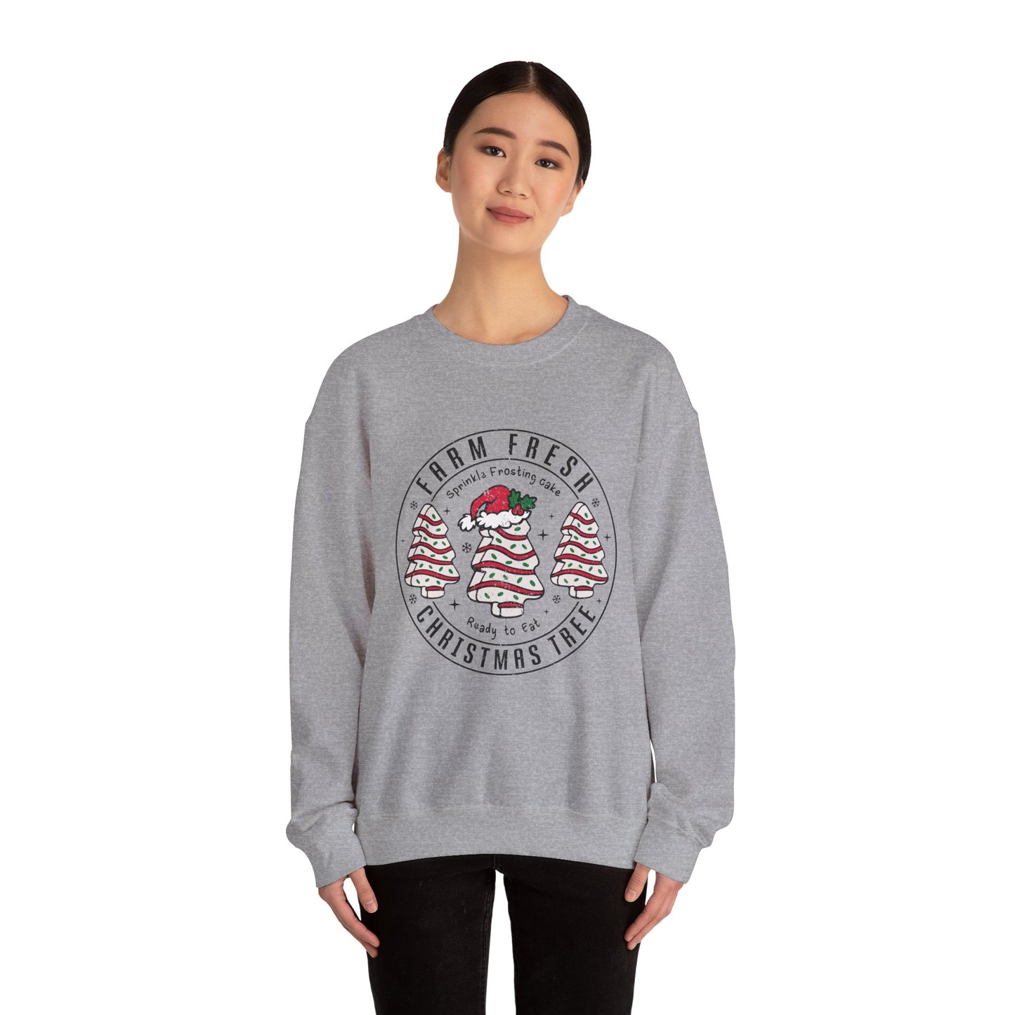 Farm Fresh Christmas Crewneck Sweatshirt, Cozy Holiday Apparel, Unisex Winter Gift, Cute Sweatshirt, Festive Clothing