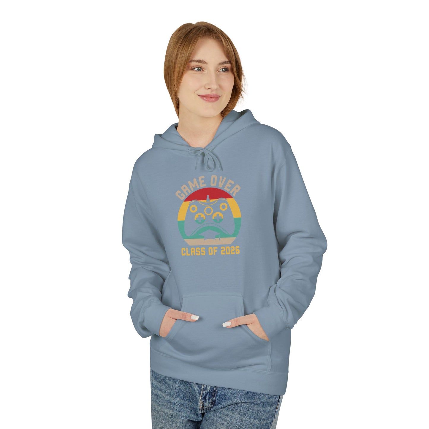 Game Over Class of 2026 Hoodie - Unisex Softstyle Fleece | Graduation Gift, Gamer Apparel, Cozy Sweatshirt, Casual Wear
