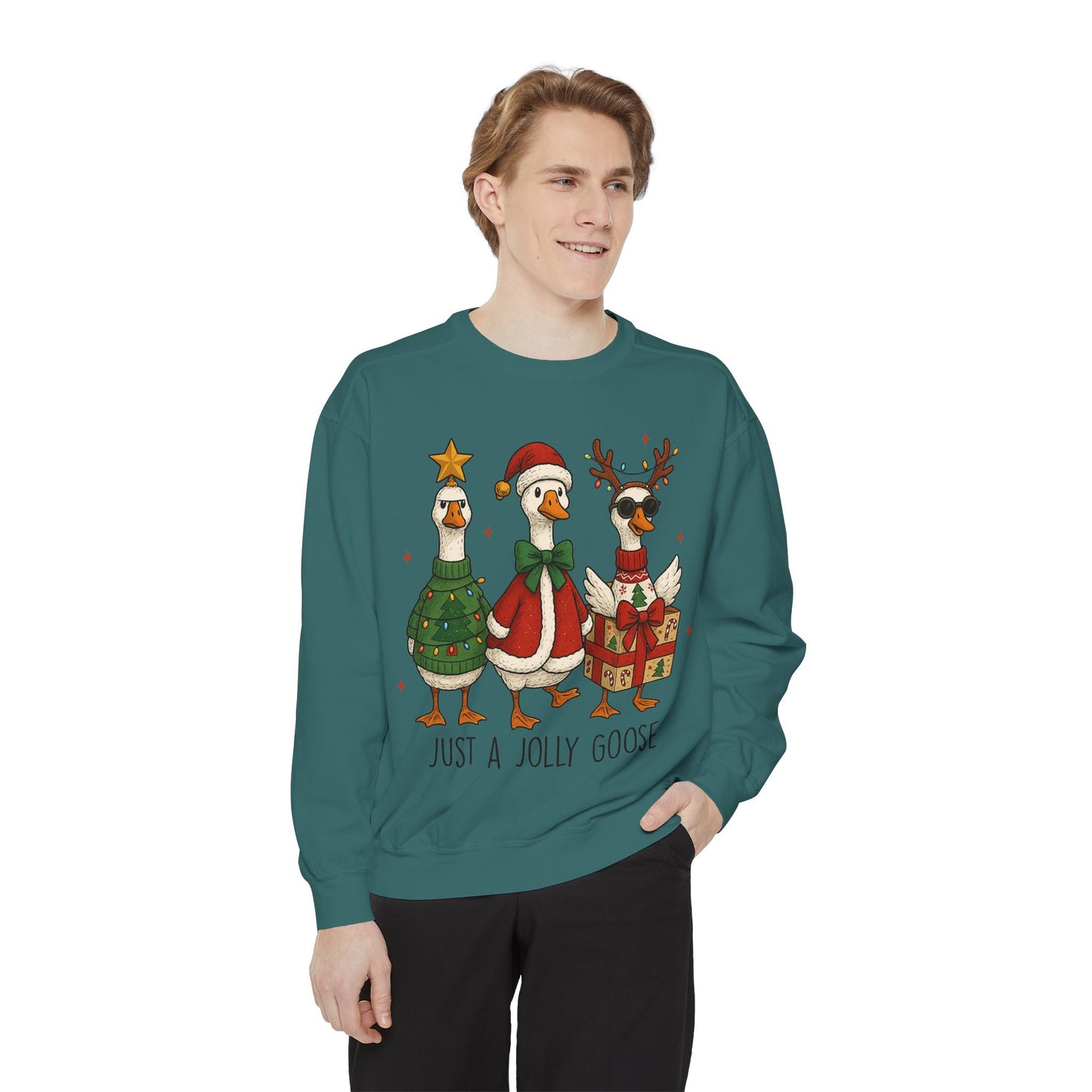 Holiday Goose Sweatshirt, Cozy Sweatshirt, Christmas Gift, Unisex Sweatshirt, Festive Apparel, Winter Fashion