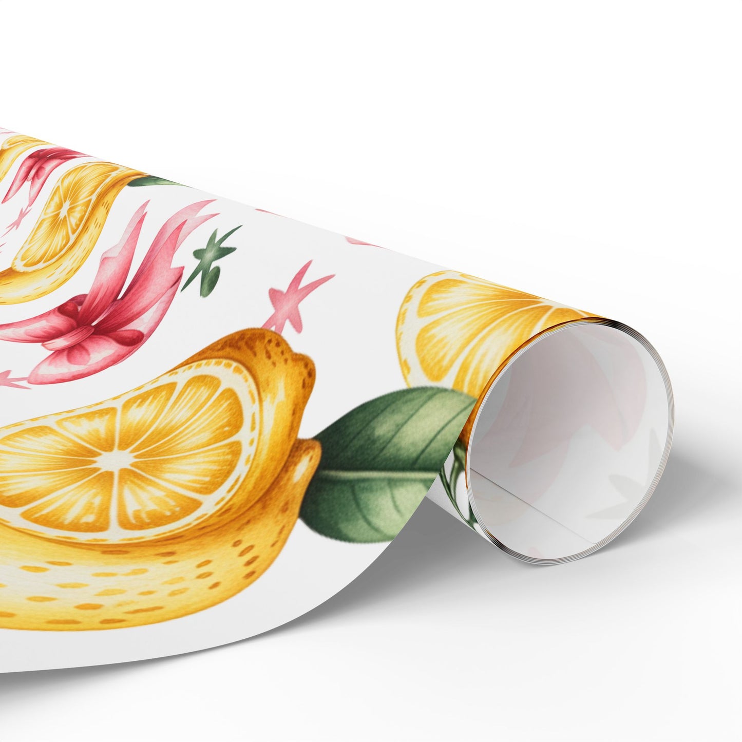 Citrus-Inspired Gift Wrap Roll, Fresh Lemon Wrapping Paper for Birthdays, Weddings, Baby Showers, Eco-Friendly Gift Wrapping