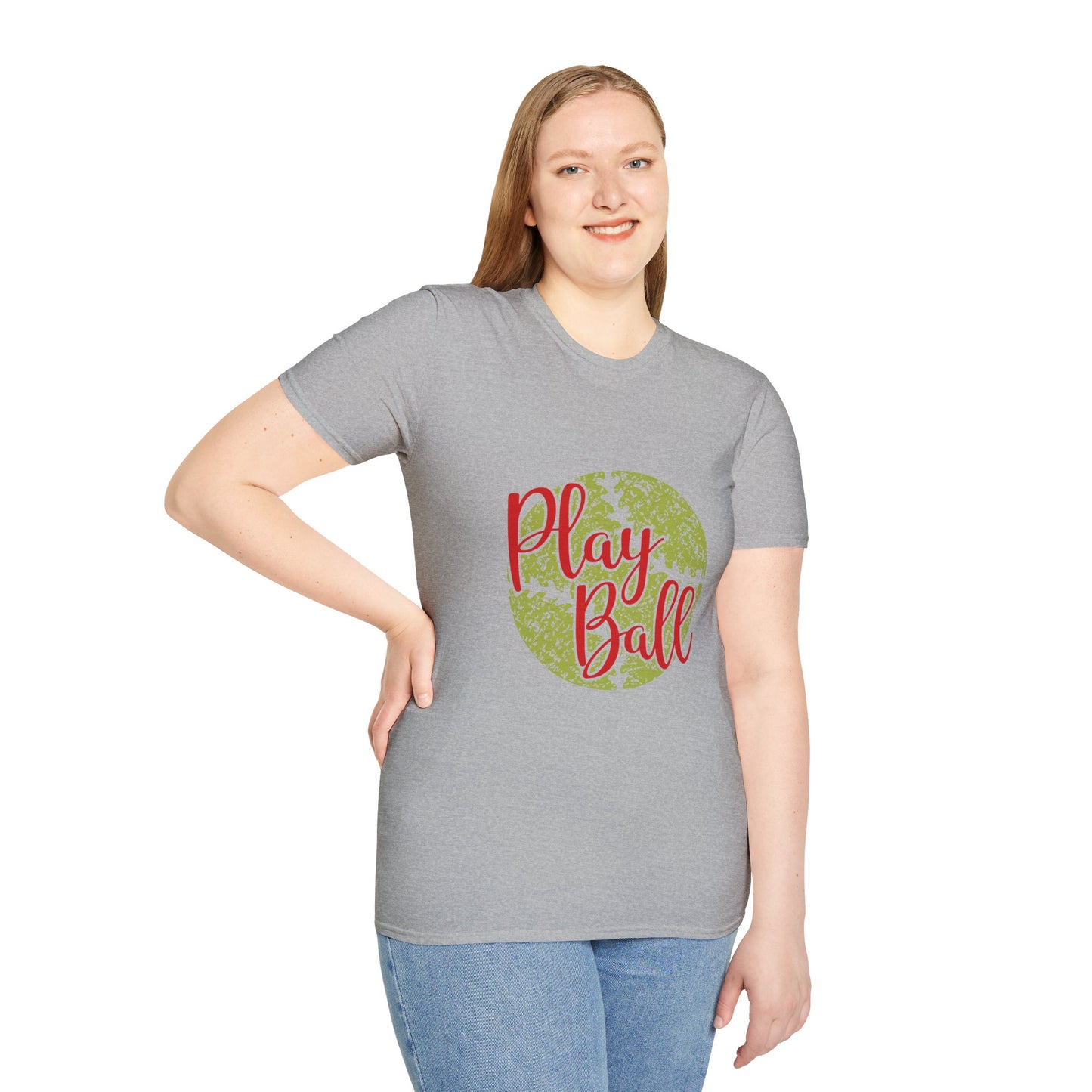 Play Ball Unisex Softstyle T-Shirt, Sporty Tee, Gift for Baseball Fans, Casual Wear, Team Spirit Apparel, Summer Outfit