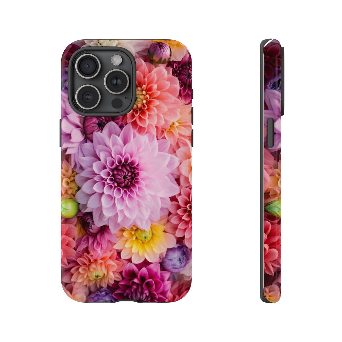 Floral iPhone Case, Tough Floral Phone Cover, Flower Pattern Case, Spring Design, Gift for Her, Durable Phone Accessory