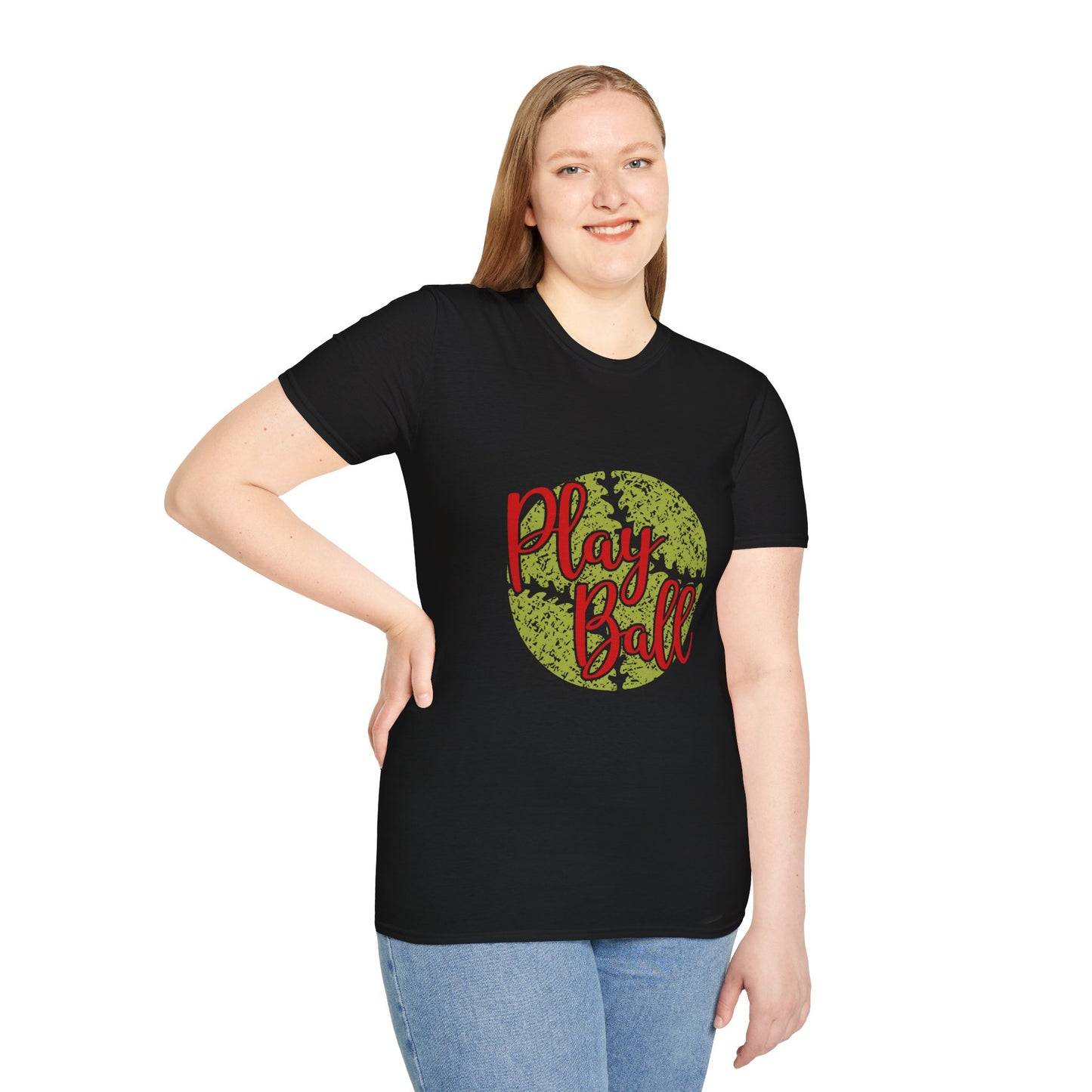 Play Ball Unisex Softstyle T-Shirt, Sporty Tee, Gift for Baseball Fans, Casual Wear, Team Spirit Apparel, Summer Outfit