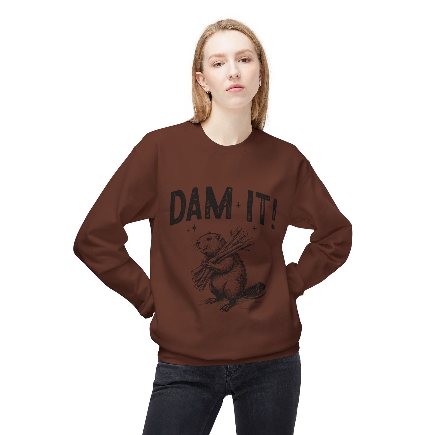 Dam It -Fleece Crewneck Sweatshirt