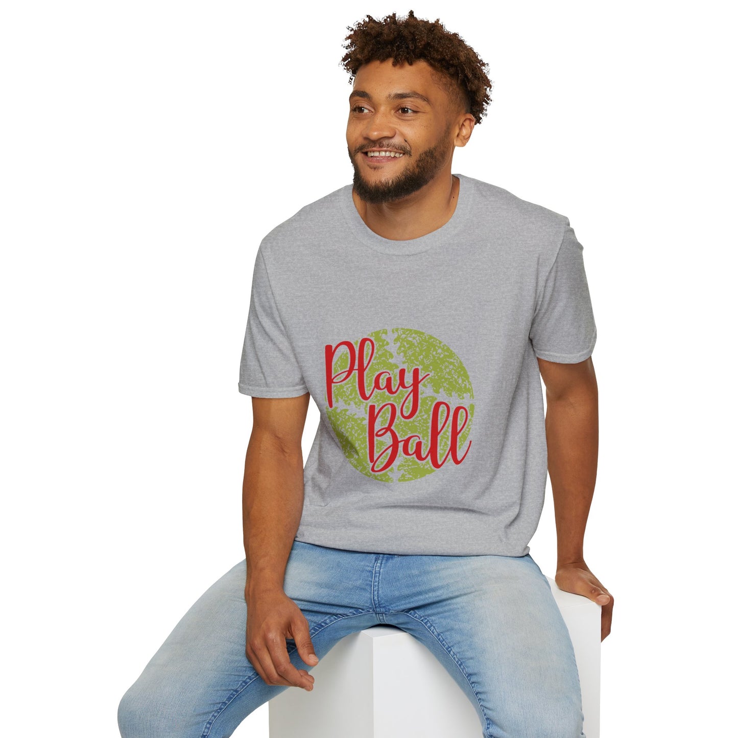 Play Ball Unisex Softstyle T-Shirt, Sporty Tee, Gift for Baseball Fans, Casual Wear, Team Spirit Apparel, Summer Outfit