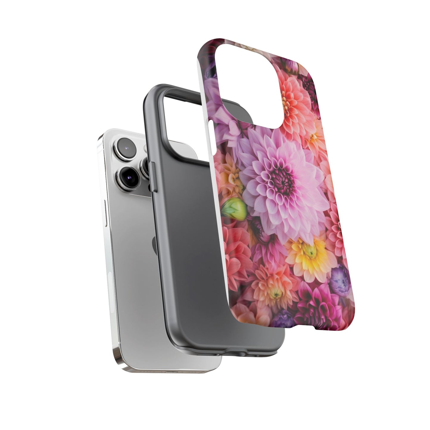 Floral iPhone Case, Tough Floral Phone Cover, Flower Pattern Case, Spring Design, Gift for Her, Durable Phone Accessory