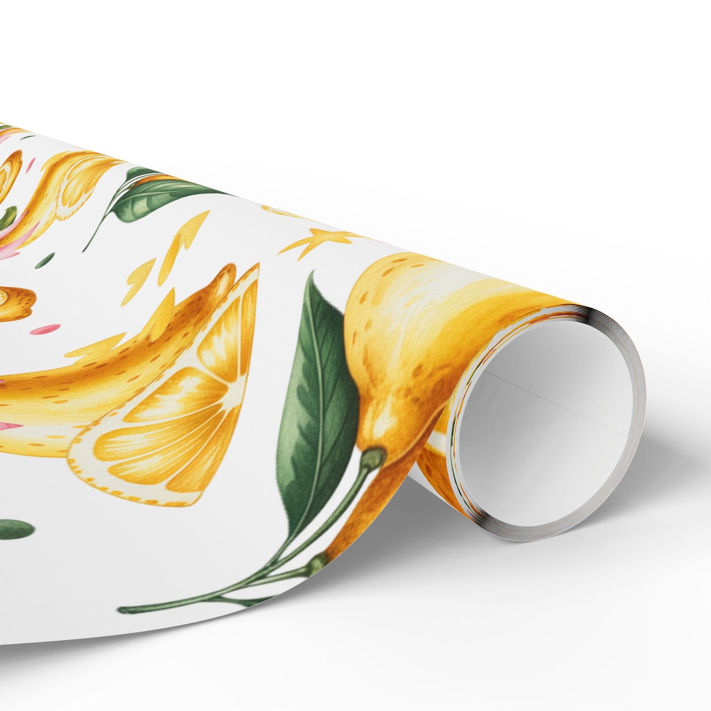 Citrus-Inspired Gift Wrap Roll, Fresh Lemon Wrapping Paper for Birthdays, Weddings, Baby Showers, Eco-Friendly Gift Wrapping