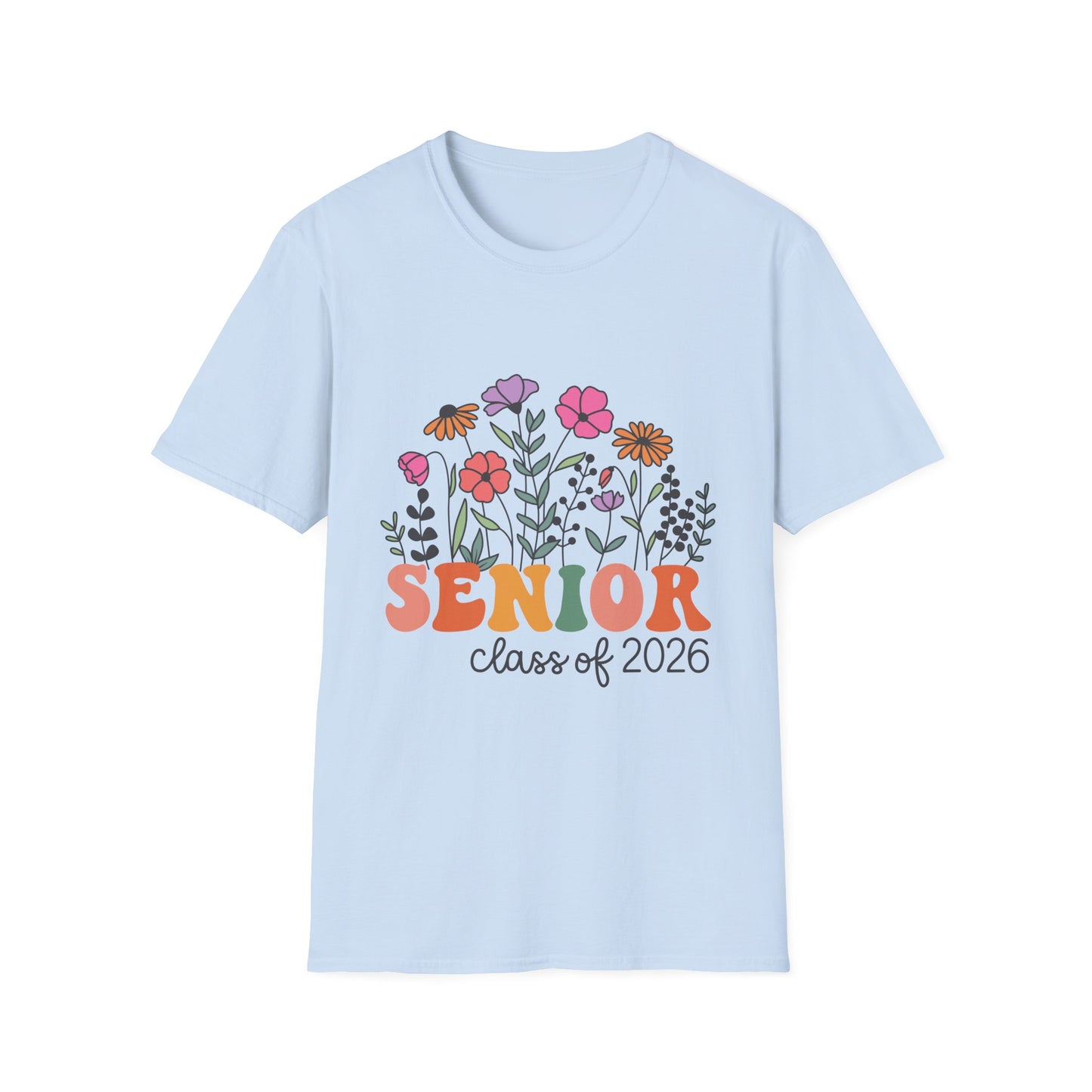 Senior Class of 2026 Floral T-Shirt, Graduation Gift, Unisex Tee, Senior's Apparel, College Bound Shirt