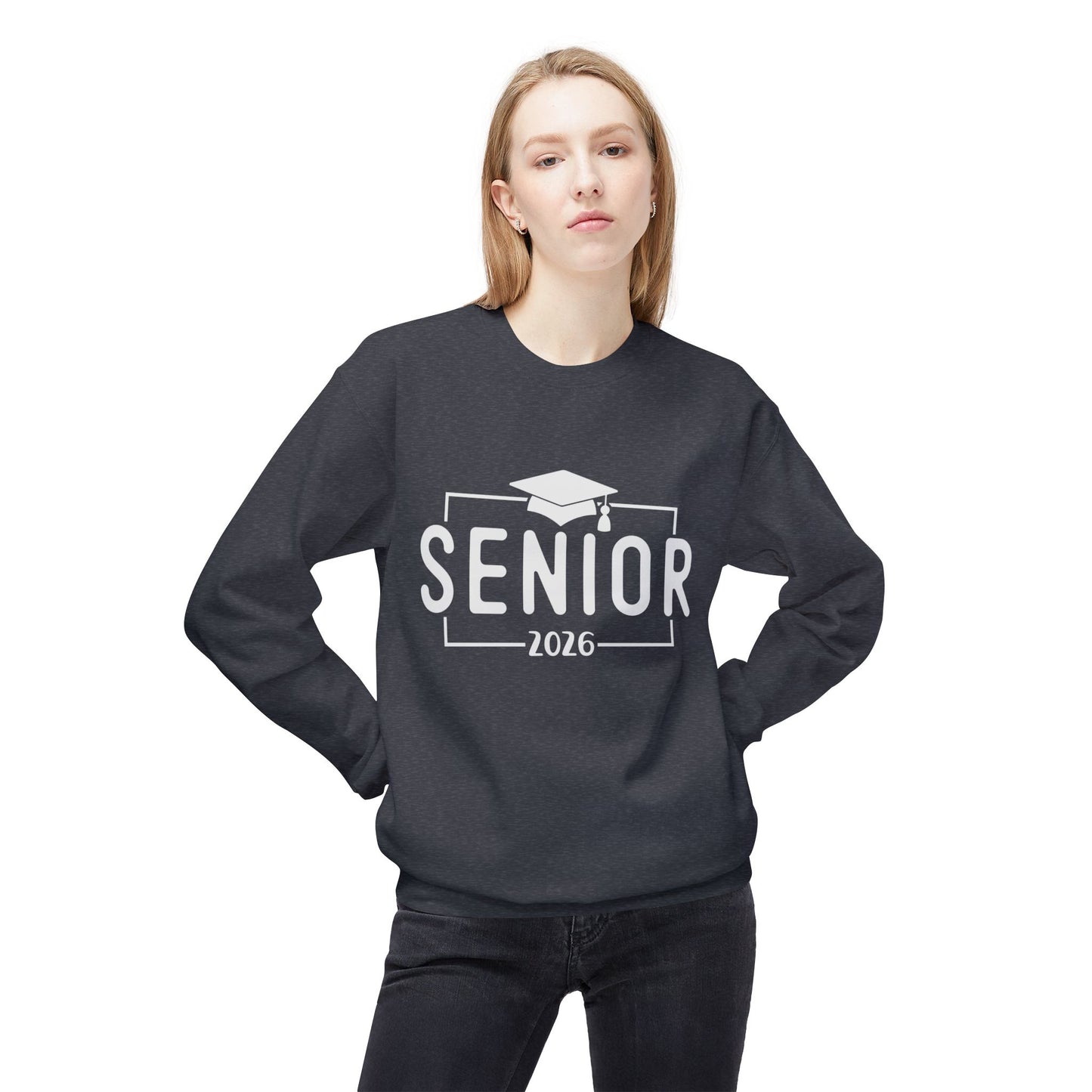 Senior 2026 Fleece Crewneck Sweatshirt - Perfect for Graduation, Class of 2026, Cozy Gift for Graduates, Unisex Crew Sweatshirt, Casual Wear