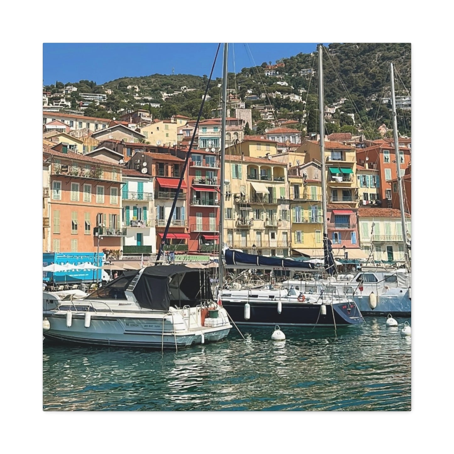 Italy Nautical Canvas Wall Art, Coastal Home Decor, Marina Print, Beach Decor, Nautical Gift, Coastal Living Decoration
