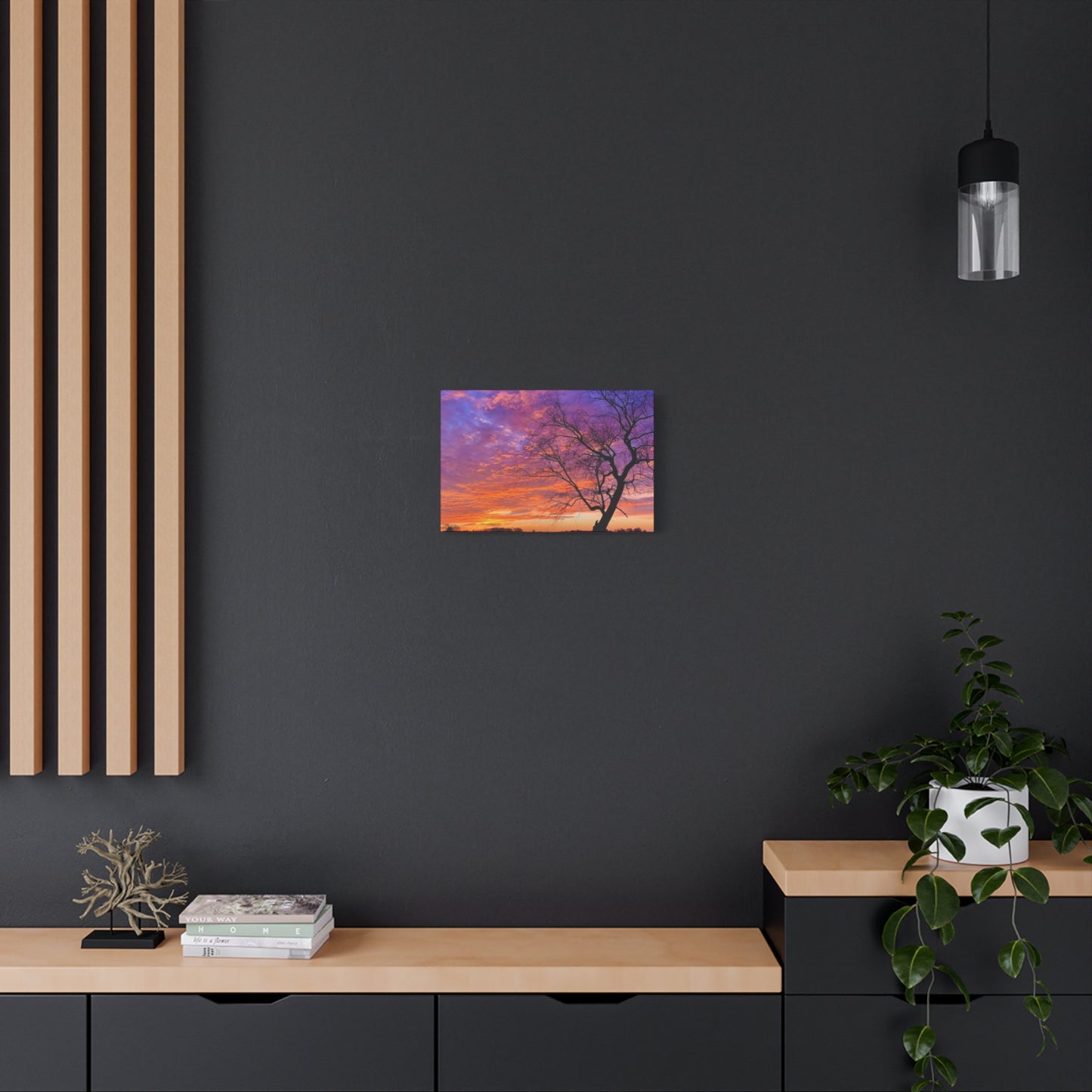 Sunset Landscape Wall Art, Canvas Print, Nature Decor, Purple Sky Home Decor, Gift for Art Lovers