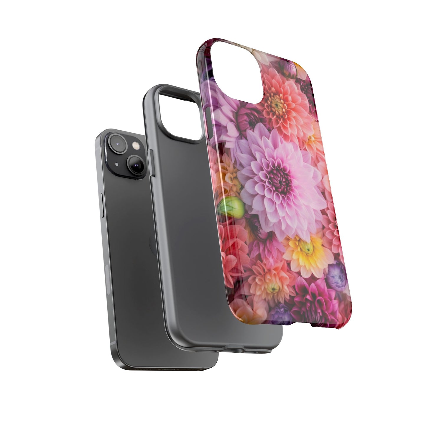Floral iPhone Case, Tough Floral Phone Cover, Flower Pattern Case, Spring Design, Gift for Her, Durable Phone Accessory