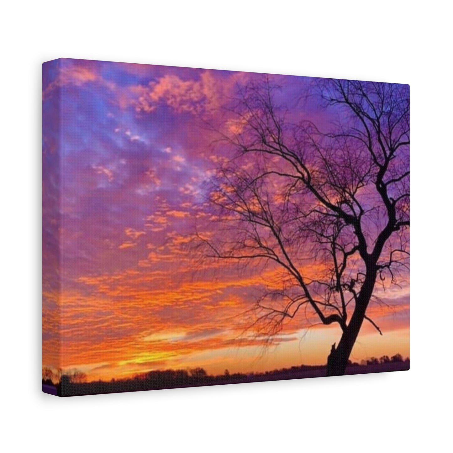 Sunset Landscape Wall Art, Canvas Print, Nature Decor, Purple Sky Home Decor, Gift for Art Lovers