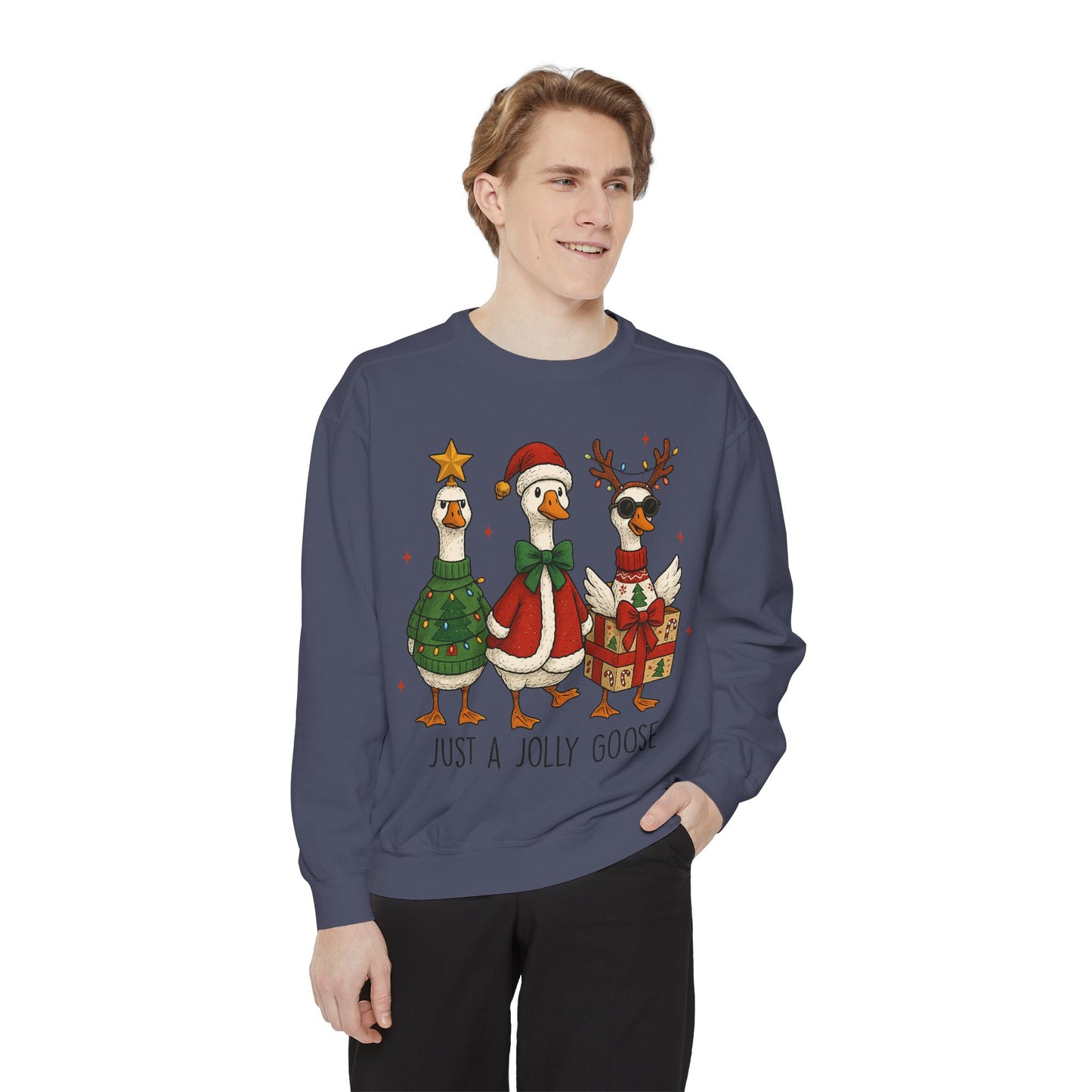 Holiday Goose Sweatshirt, Cozy Sweatshirt, Christmas Gift, Unisex Sweatshirt, Festive Apparel, Winter Fashion