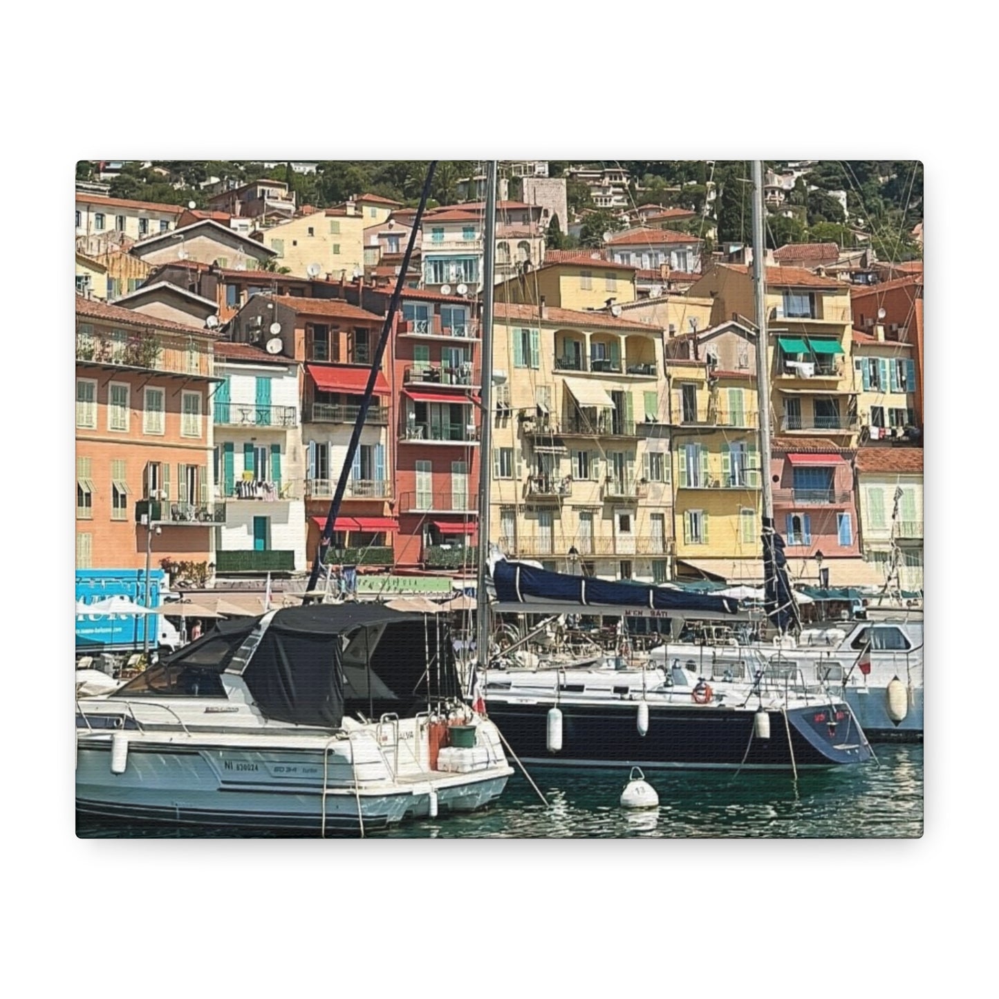 Italy Nautical Canvas Wall Art, Coastal Home Decor, Marina Print, Beach Decor, Nautical Gift, Coastal Living Decoration