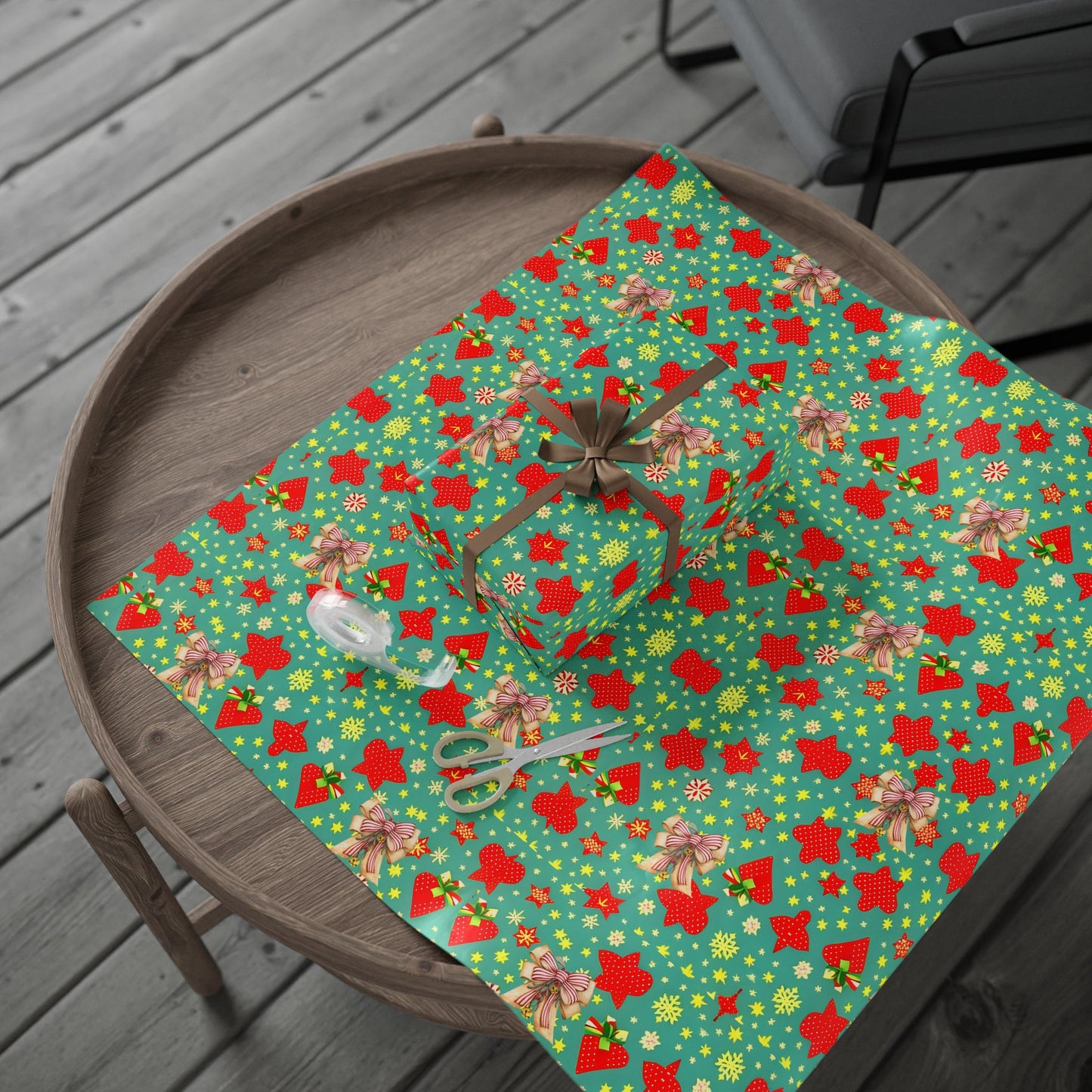 Christmas Wrapping Paper, Festive Gift Wrap for Holidays, Colorful Holiday Wrap, Eco-Friendly Metallic Wrap, Perfect for Gifts