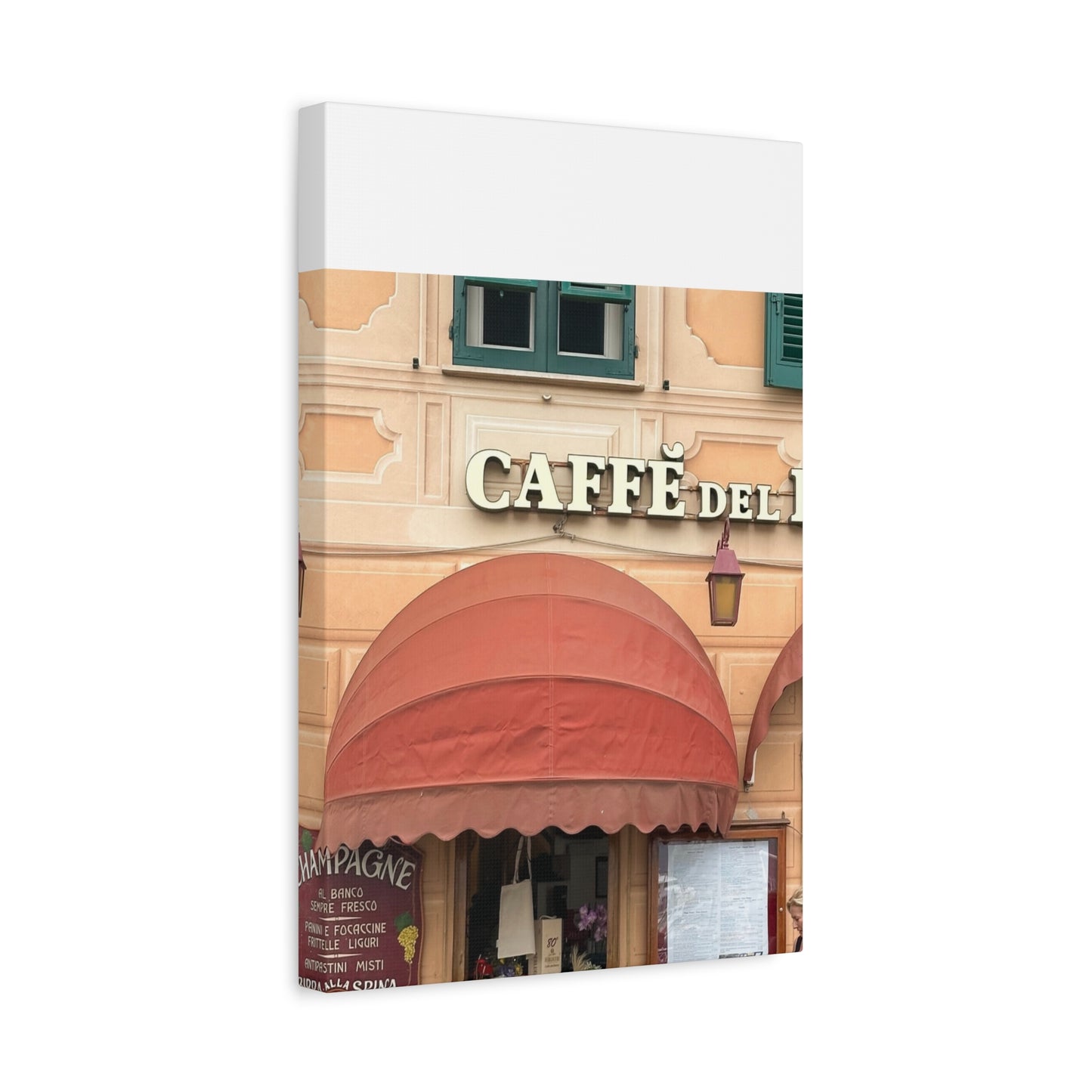 Caffe Front Matte Canvas Wall Art, Chic Home Decor, Café Vibes, Event Wall Display, Gift for Coffee Lovers, Interior Design Accent