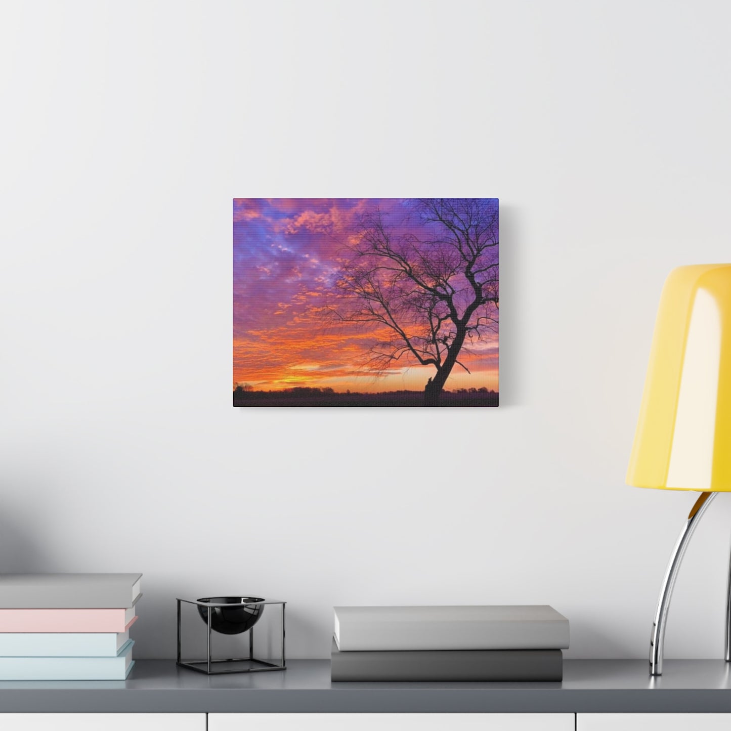 Sunset Landscape Wall Art, Canvas Print, Nature Decor, Purple Sky Home Decor, Gift for Art Lovers